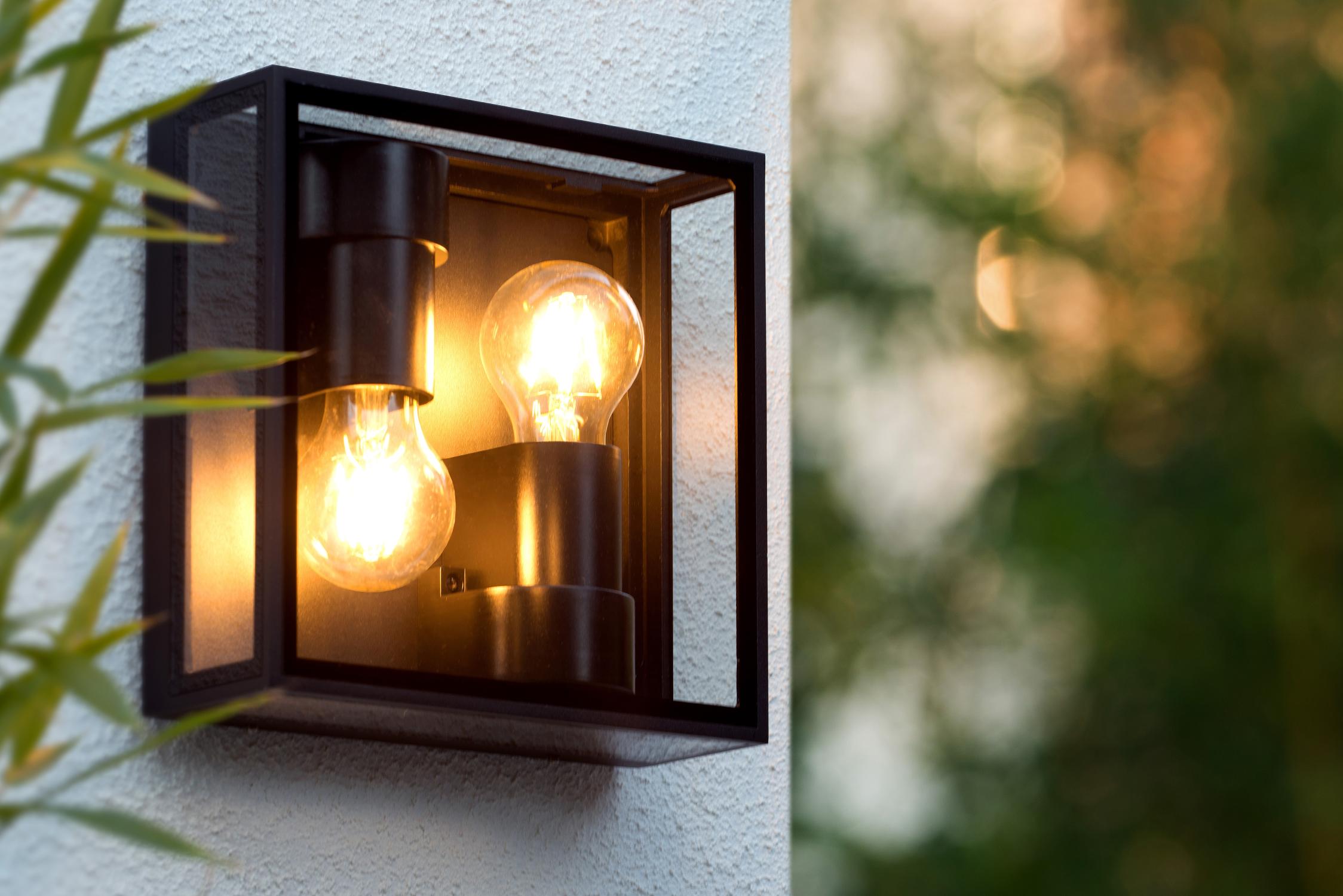 Dukan Outdoor Lights - Matt Black/Clear Glass