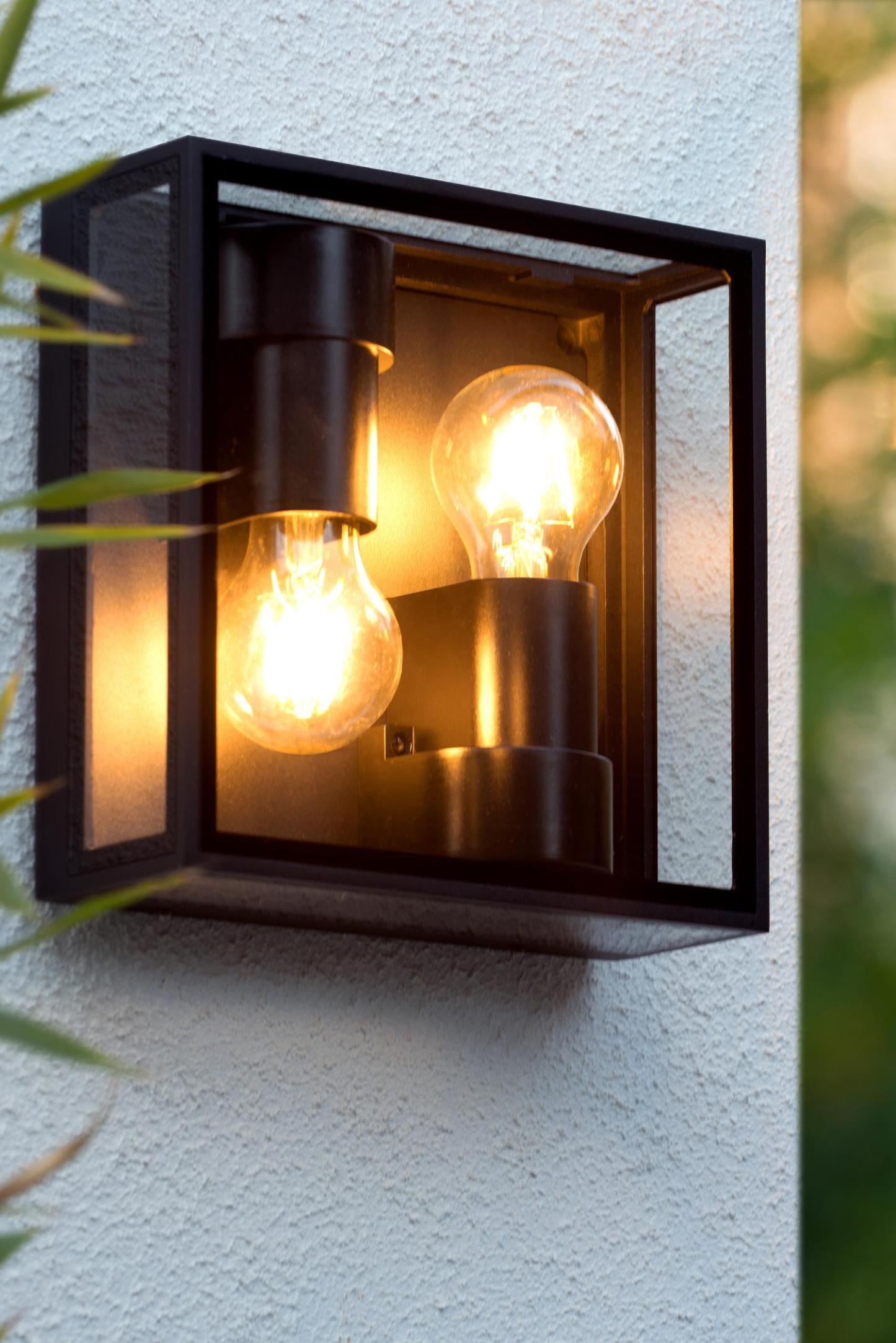 Dukan Outdoor Lights - Matt Black/Clear Glass