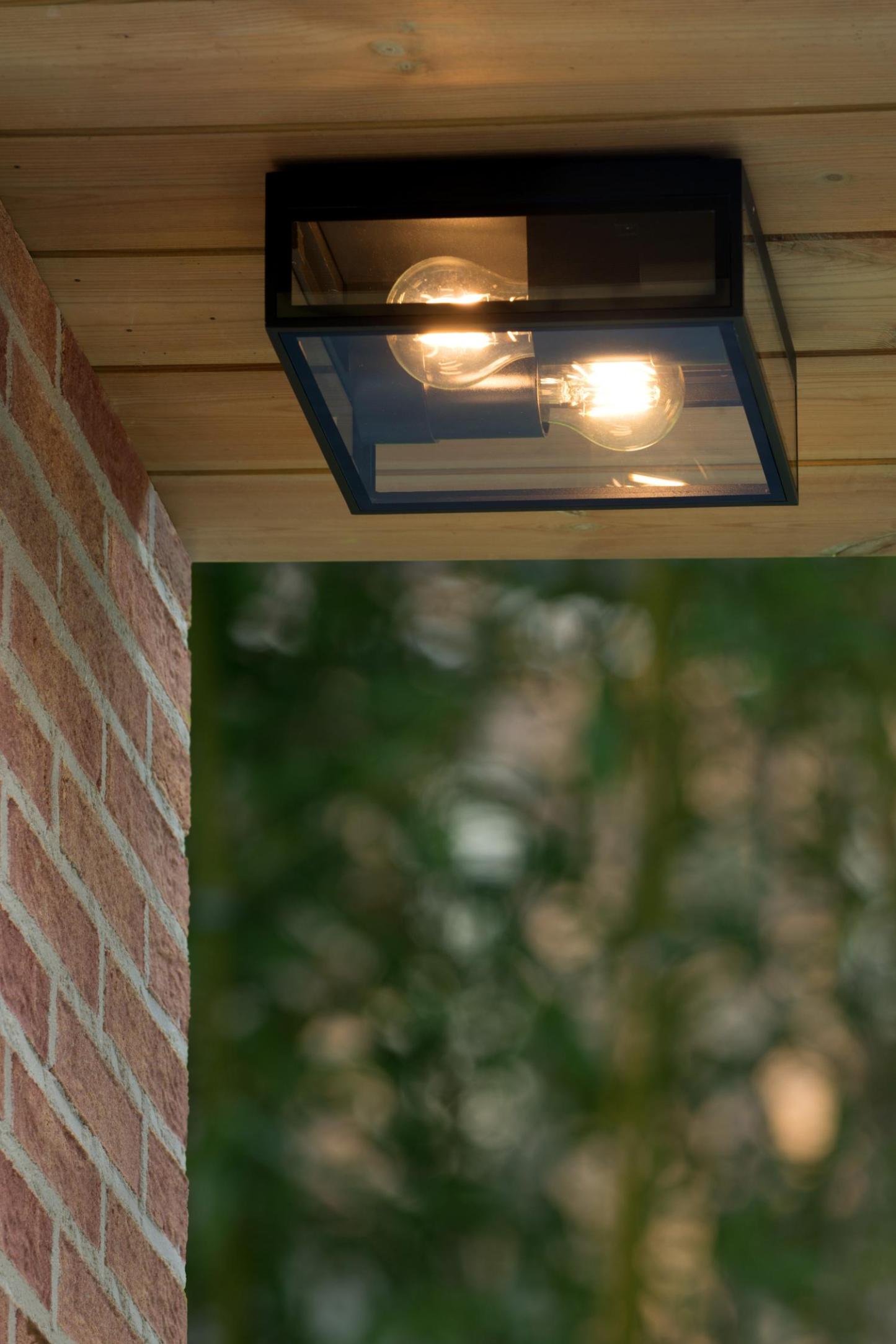 Dukan Outdoor Lights - Matt Black/Clear Glass