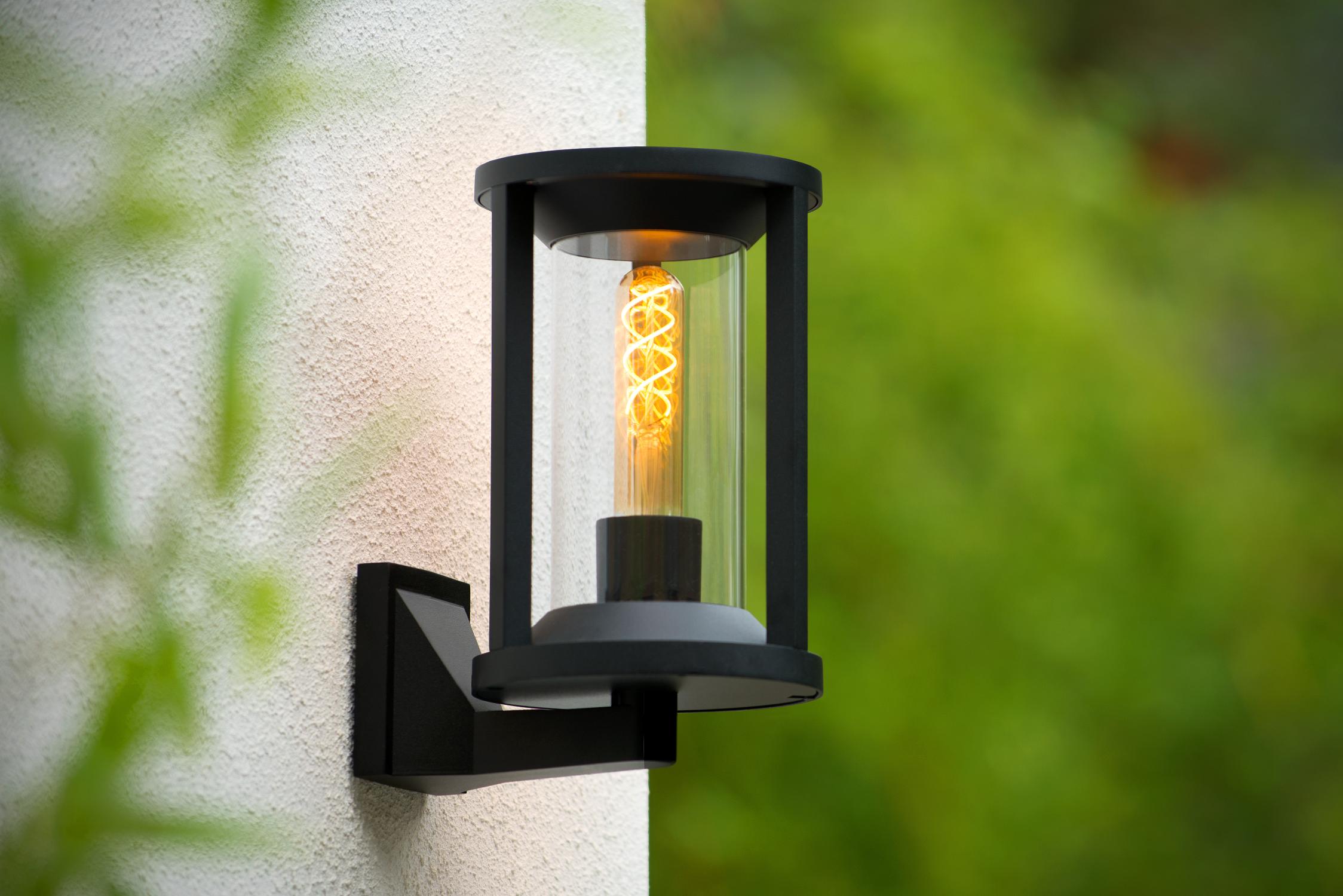 Cadix Outdoor Lights - Matt Black/Clear Glass