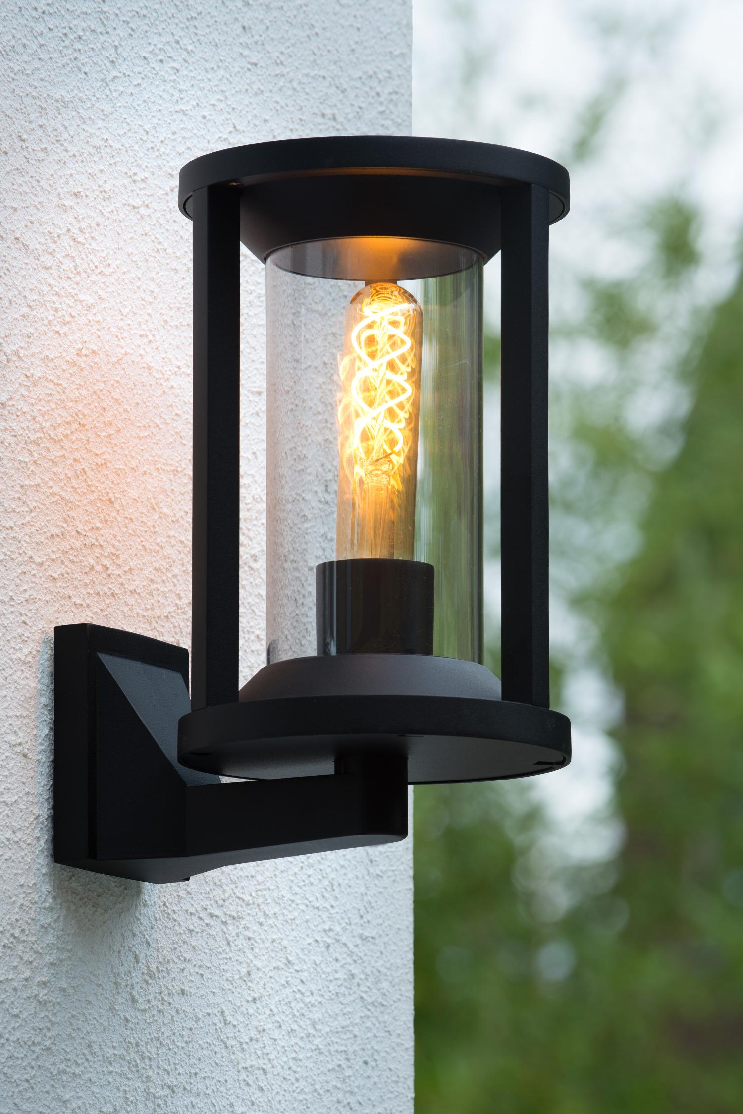 Cadix Outdoor Lights - Matt Black/Clear Glass