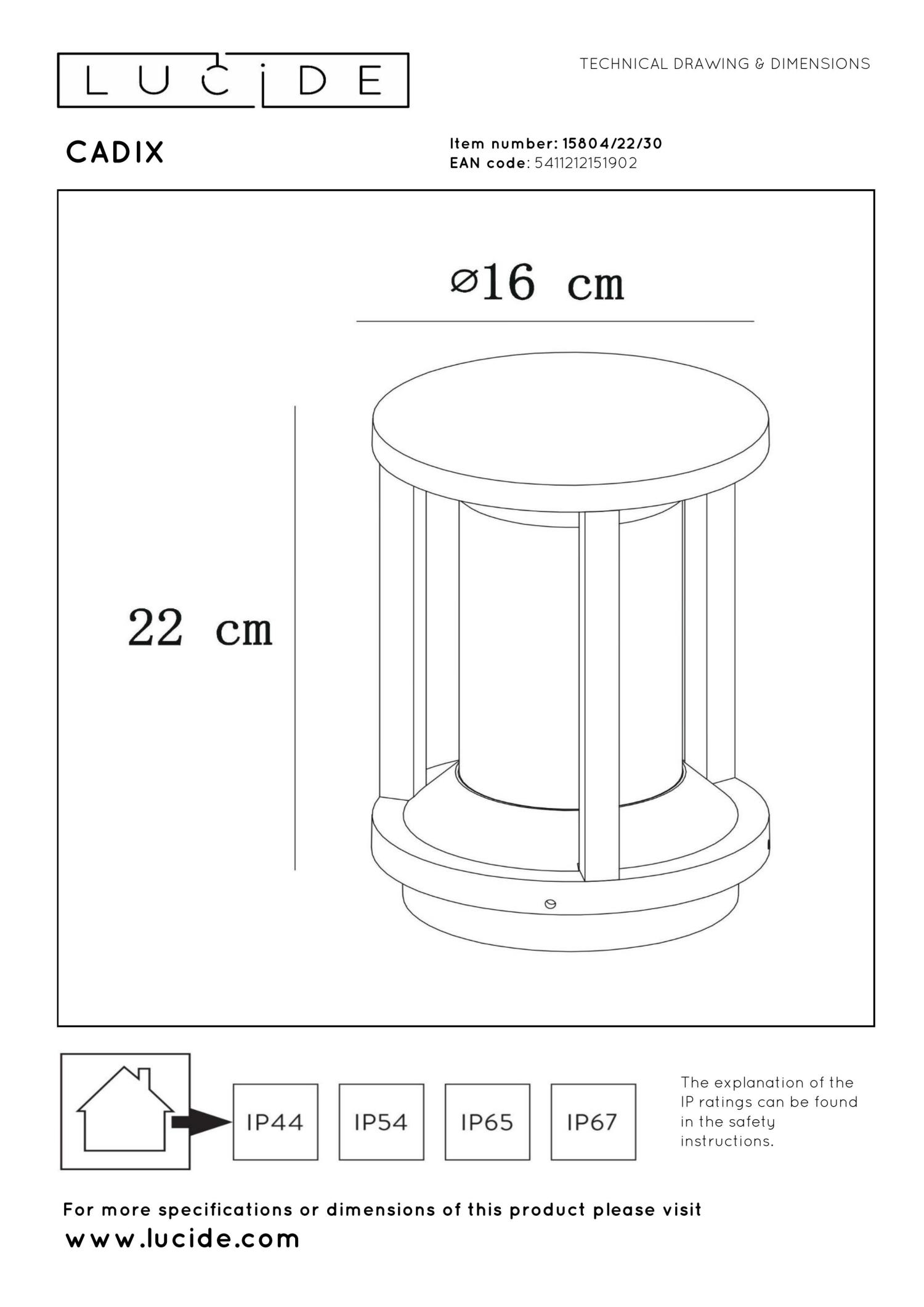 Cadix Outdoor Lights - Matt Black/Clear Glass