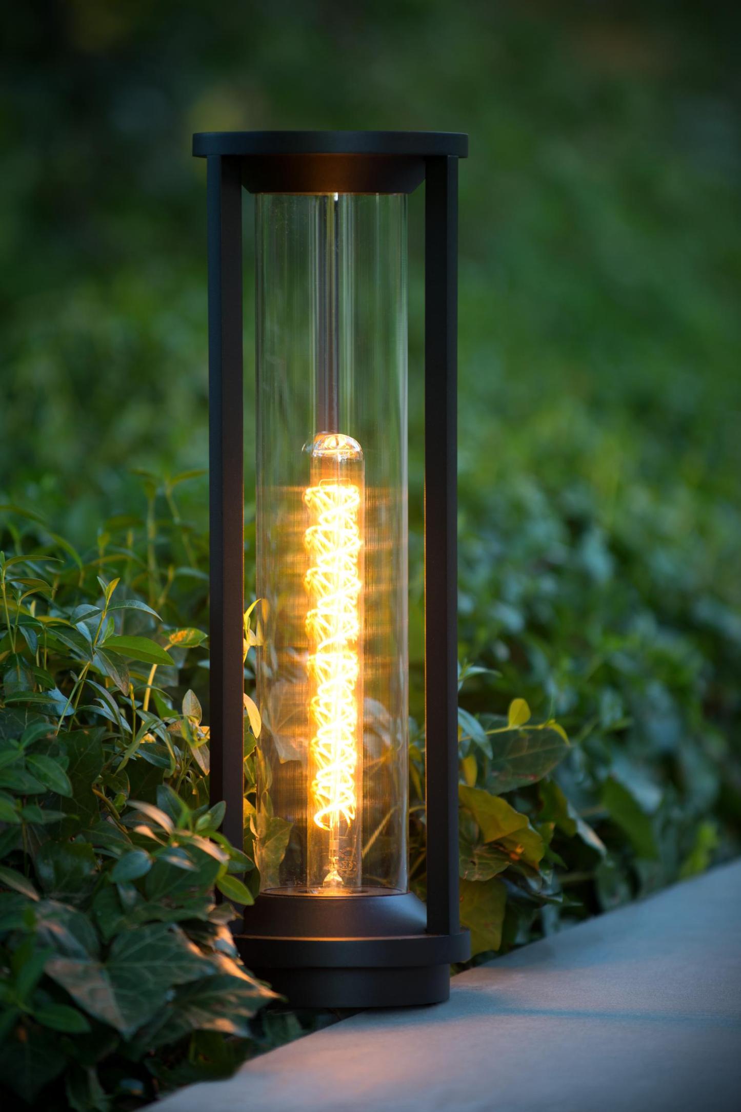 Cadix Outdoor Lights - Matt Black/Clear Glass
