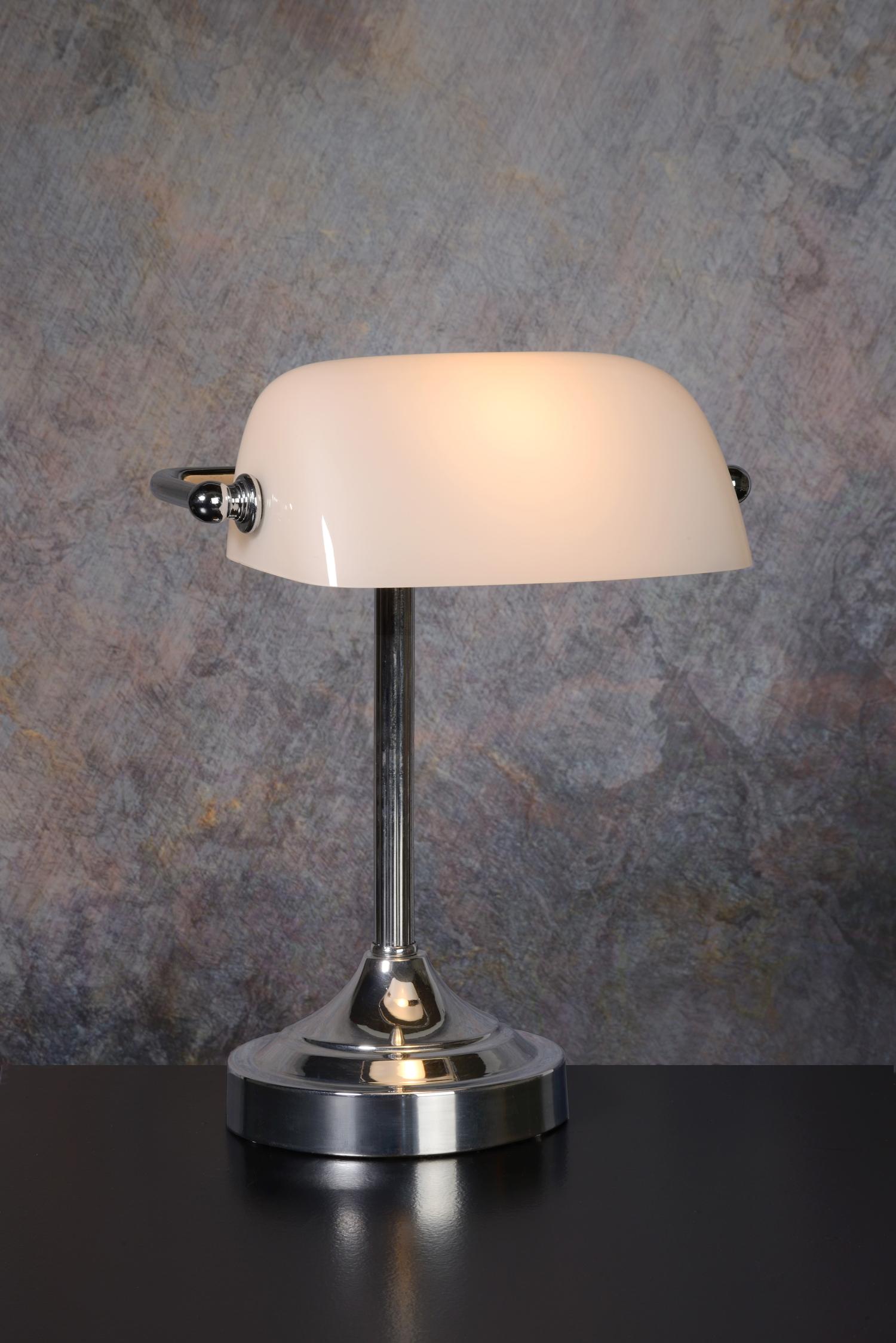 Banker Table Lamp - Antique Brass/Lime Green