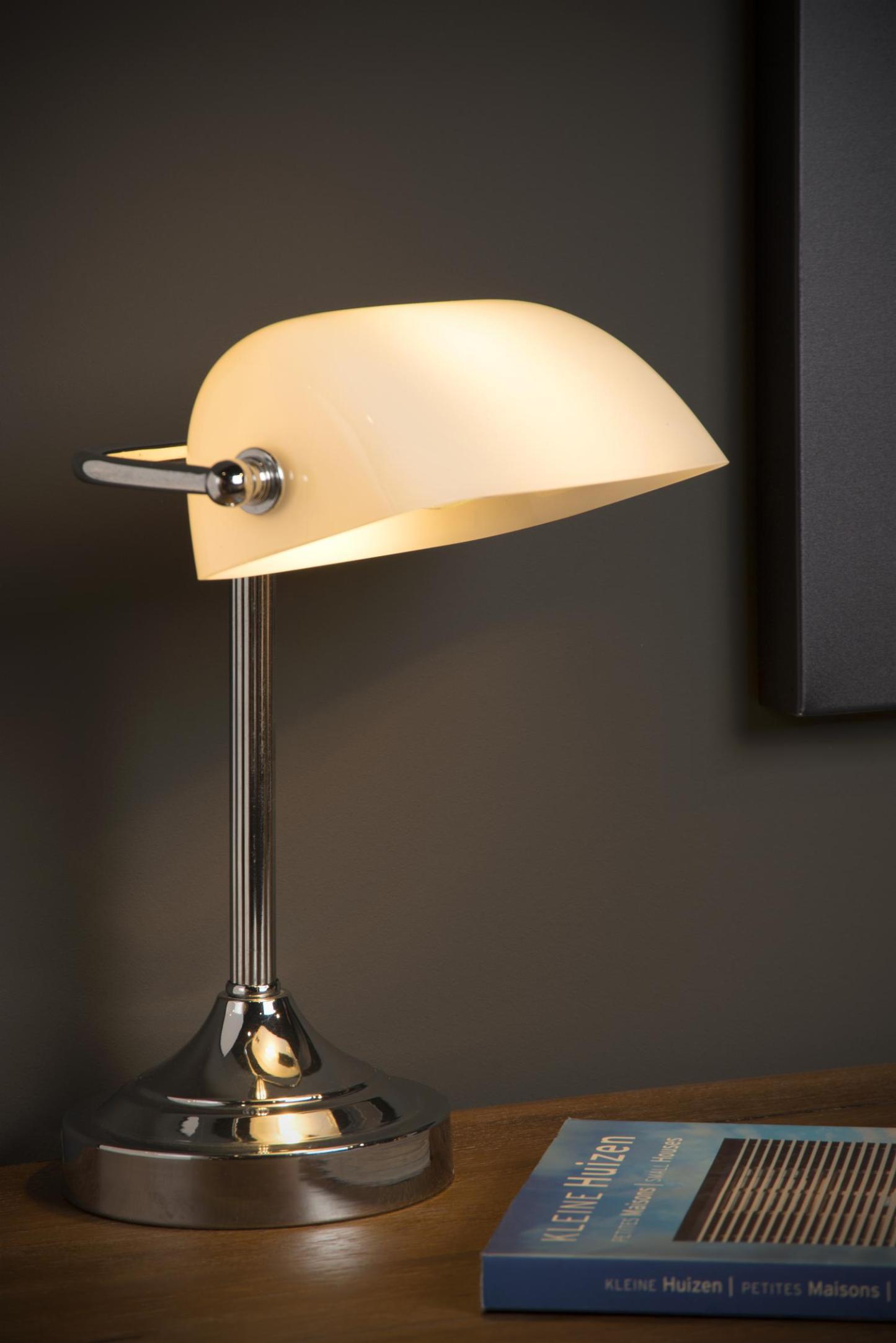 Banker Table Lamp - Antique Brass/Lime Green