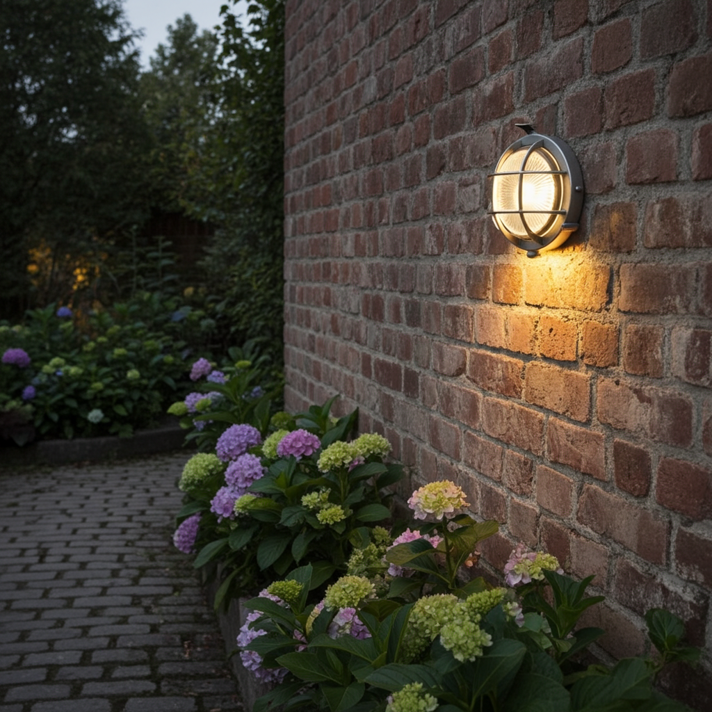 Porto Outdoor Wall Light With Bars - 140mm Diameter