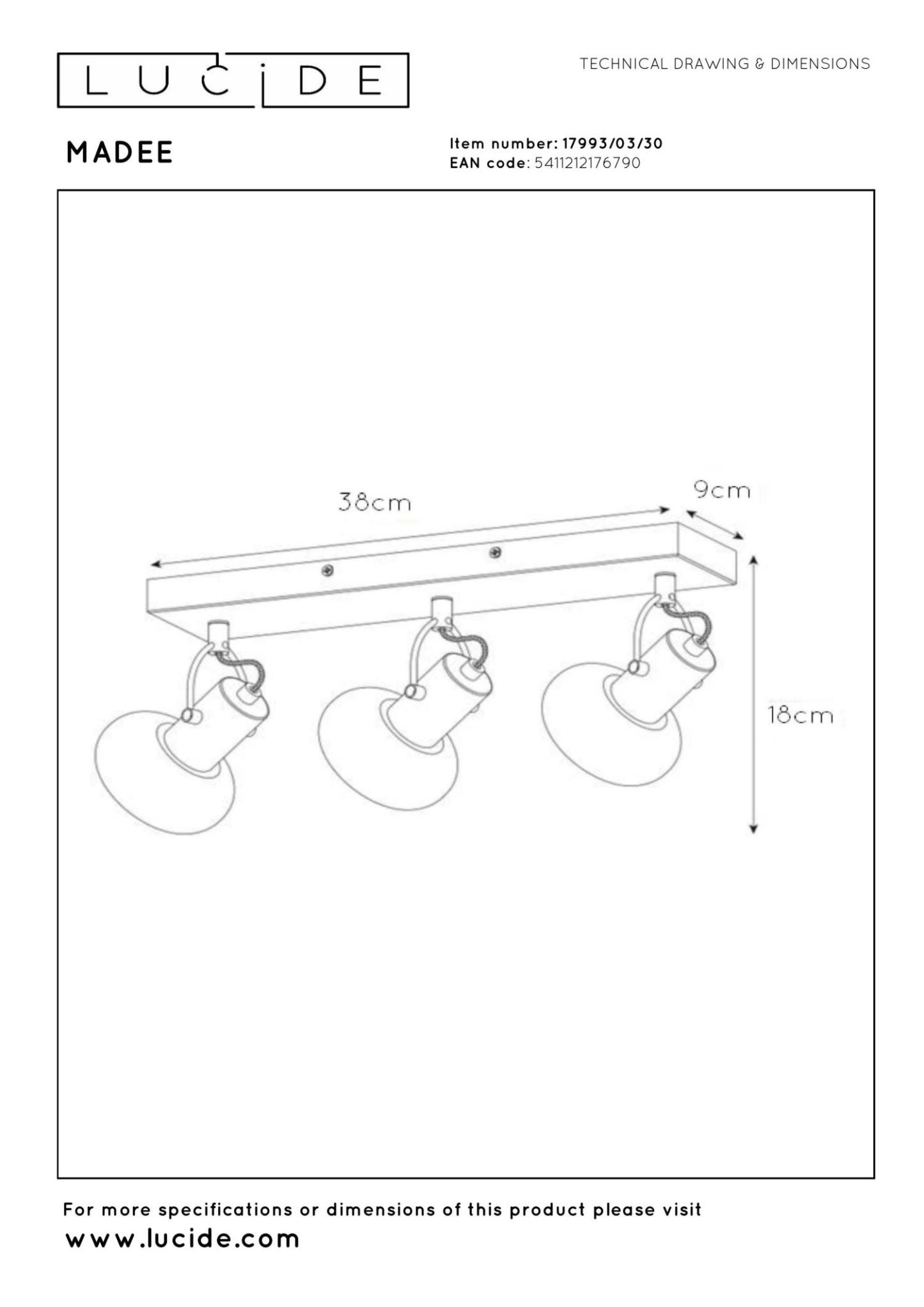 Madee Ceiling Lights - Matt Black/Smoked Grey