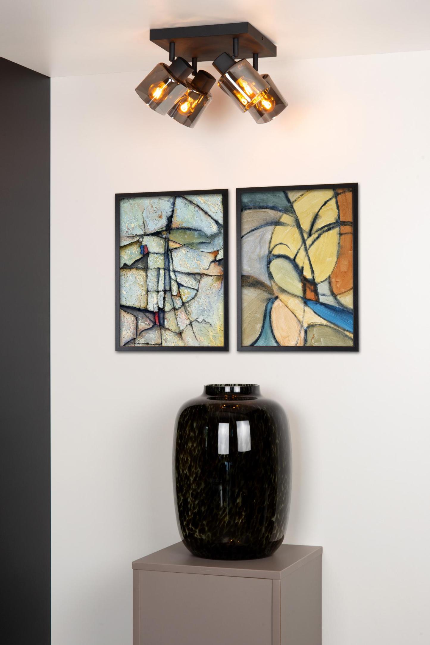 Alion Ceiling Lights - Matt Black/Smoked Grey