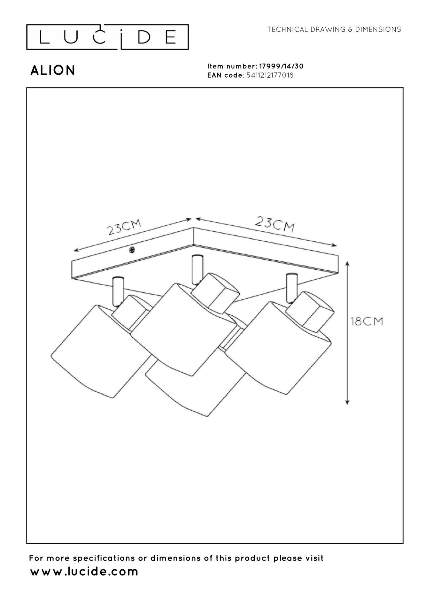 Alion Ceiling Lights - Matt Black/Smoked Grey