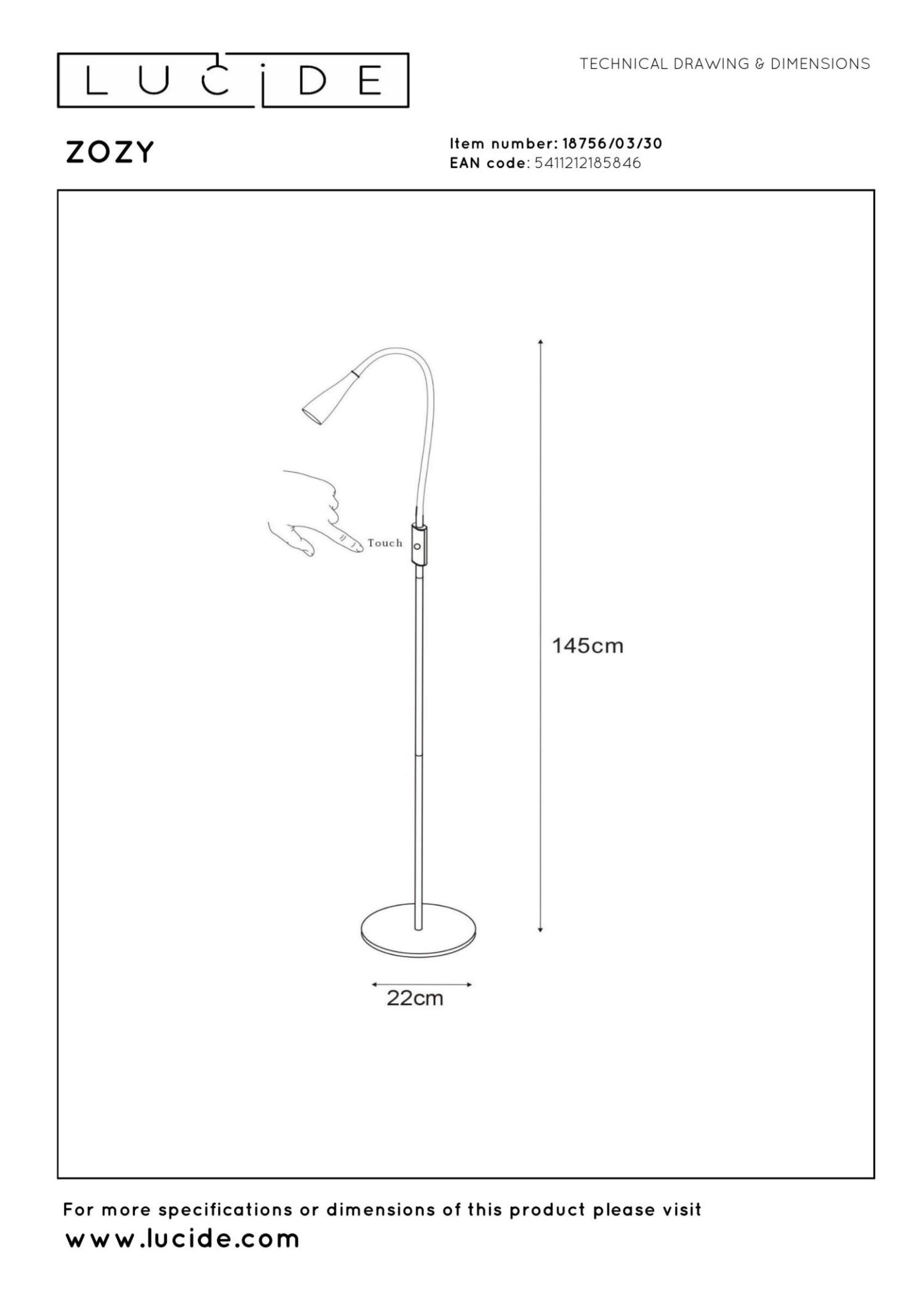 Zozy Floor Lamp - Matt Black