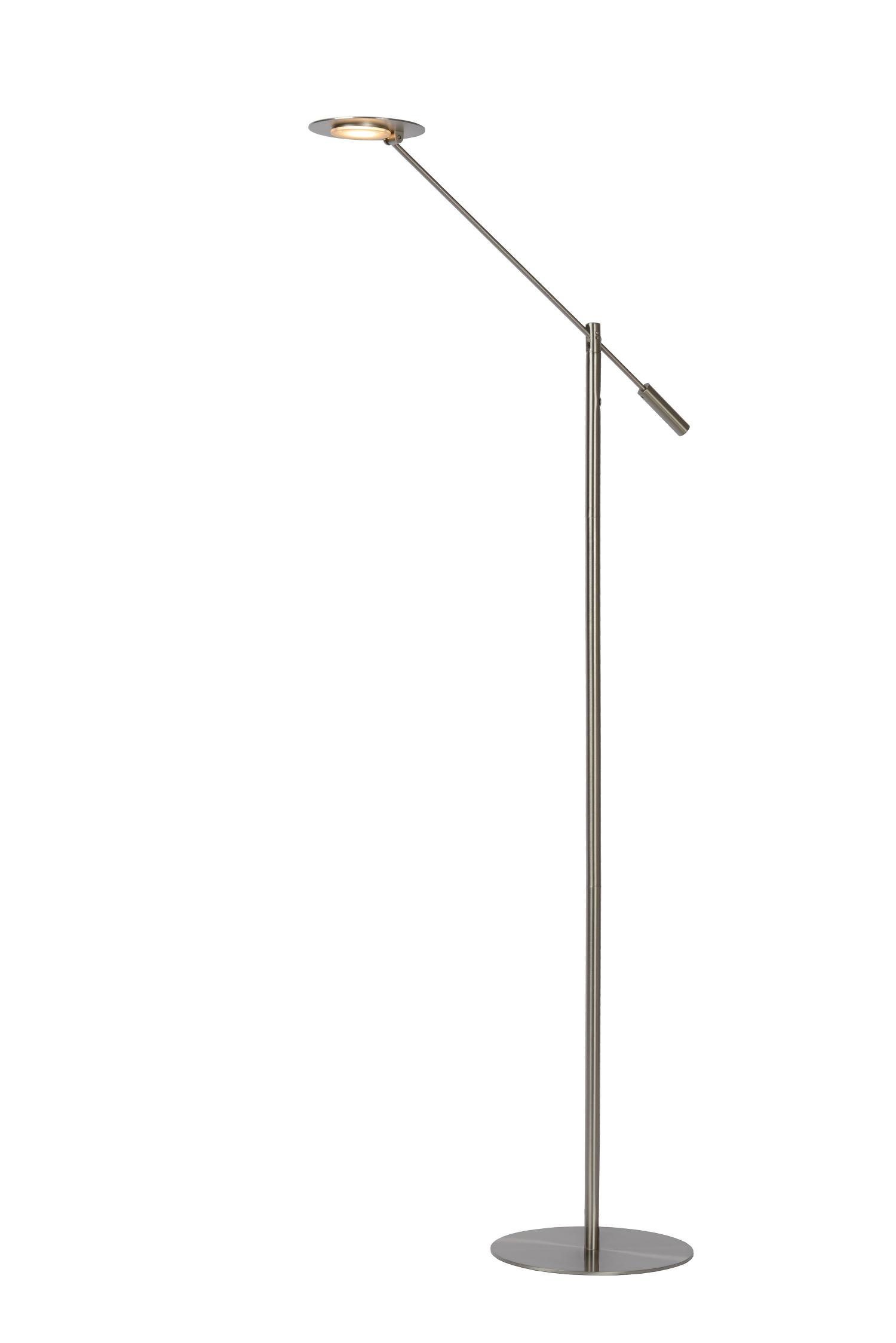 Anselmo Floor Lamp - Satin Chrome/Opal