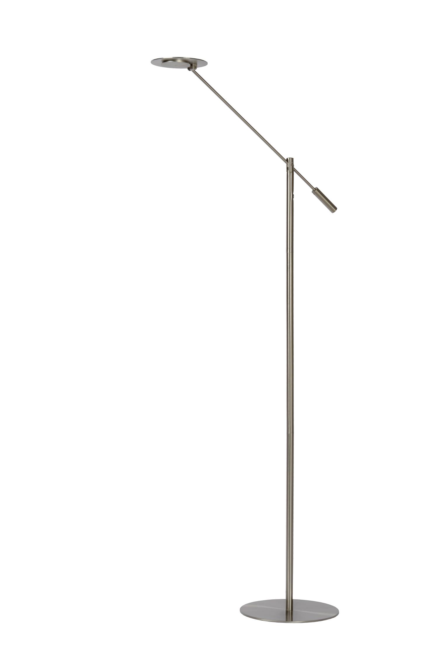 Anselmo Floor Lamp - Satin Chrome/Opal