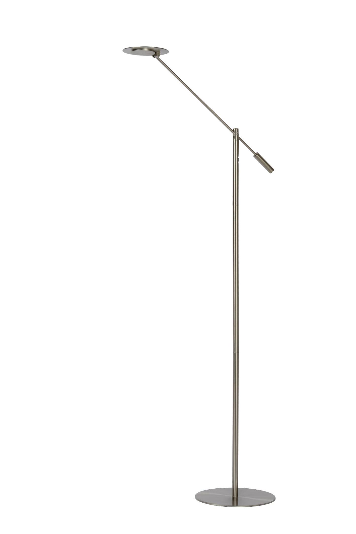 Anselmo Floor Lamp - Satin Chrome/Opal