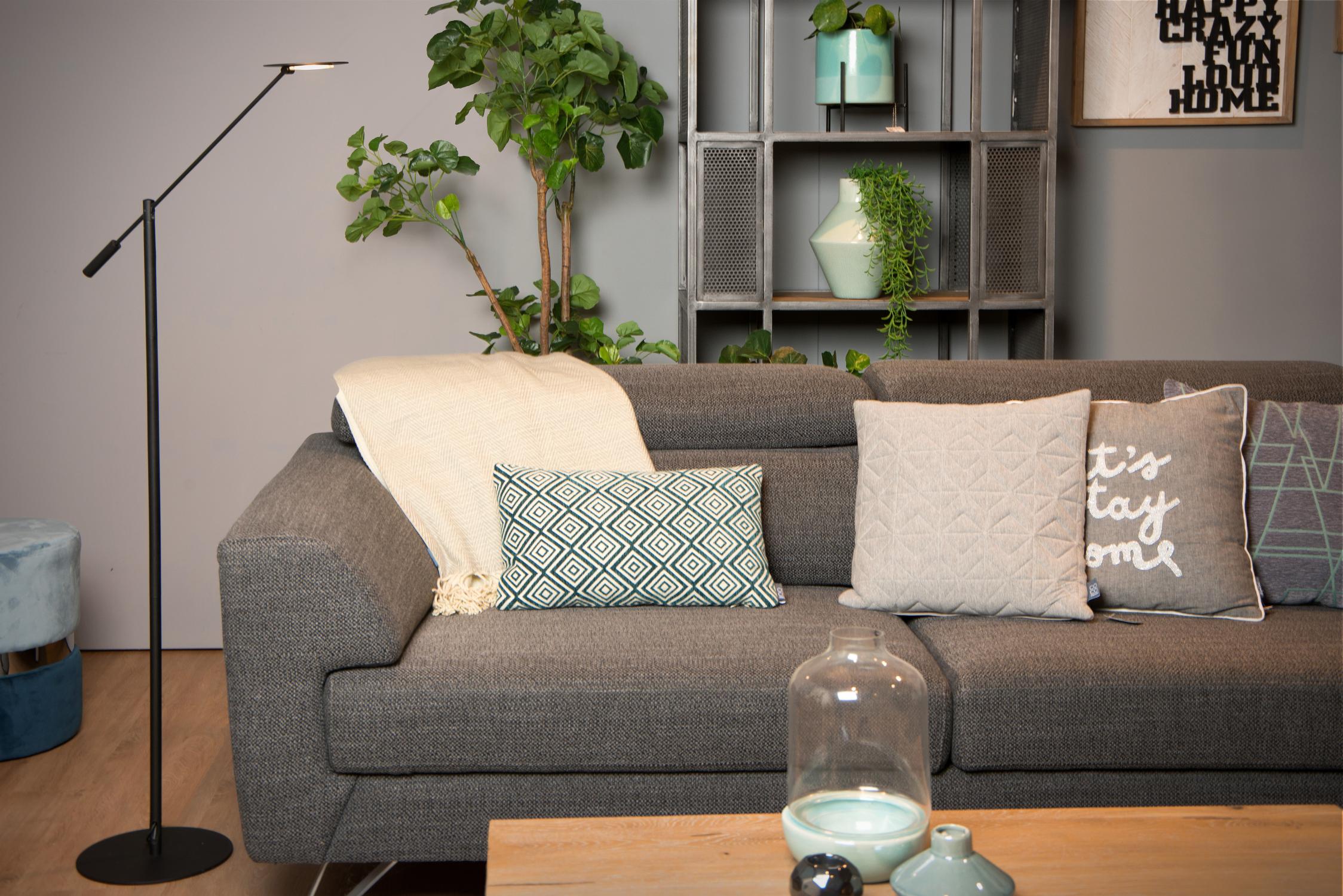 Anselmo Floor Lamp - Satin Chrome/Opal