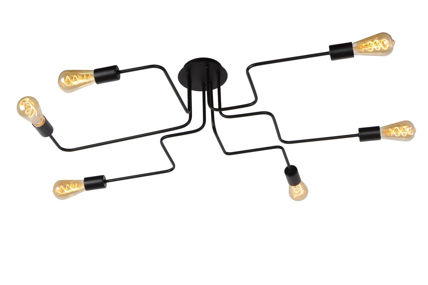 Lester Ceiling Lights - Matt Black - 1000mm Wide