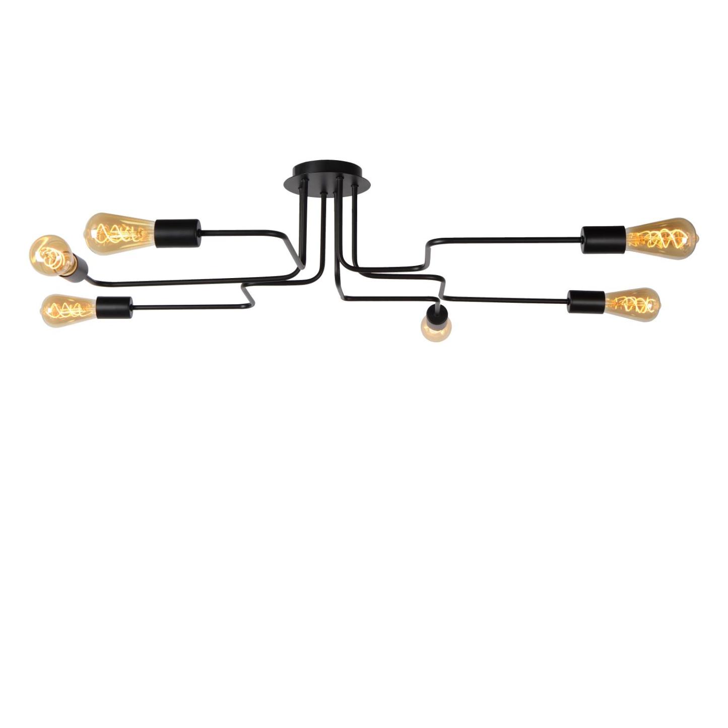 Lester Ceiling Lights - Matt Black - 1000mm Wide