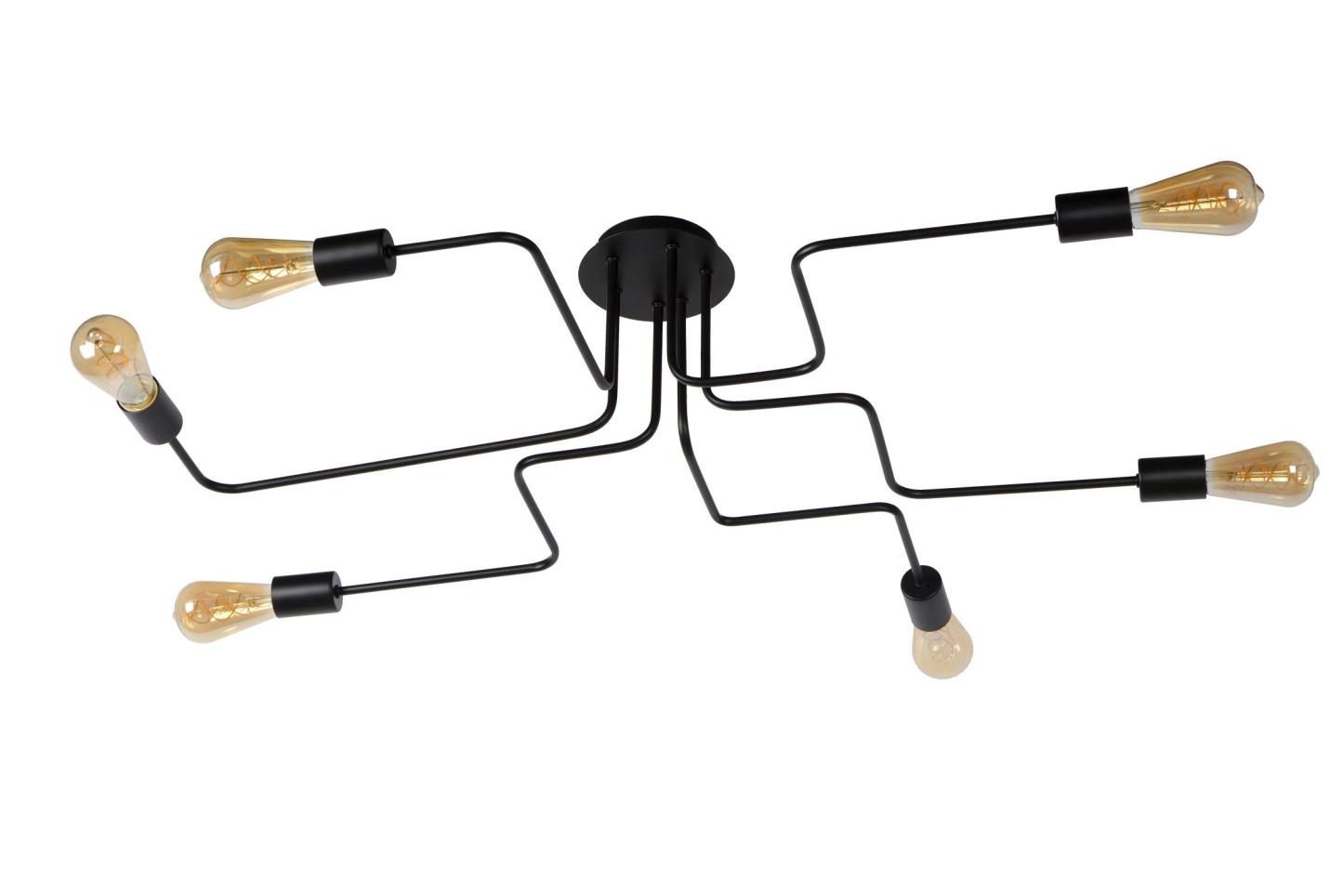 Lester Ceiling Lights - Matt Black - 1000mm Wide