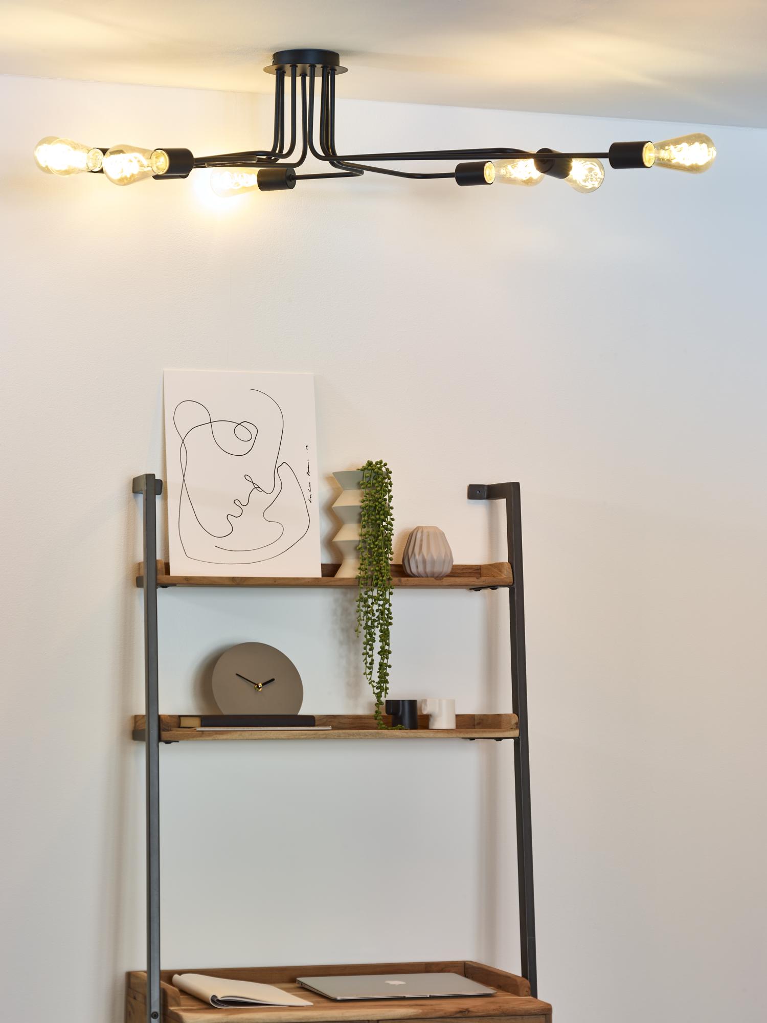 Lester Ceiling Lights - Matt Black - 1500mm Wide