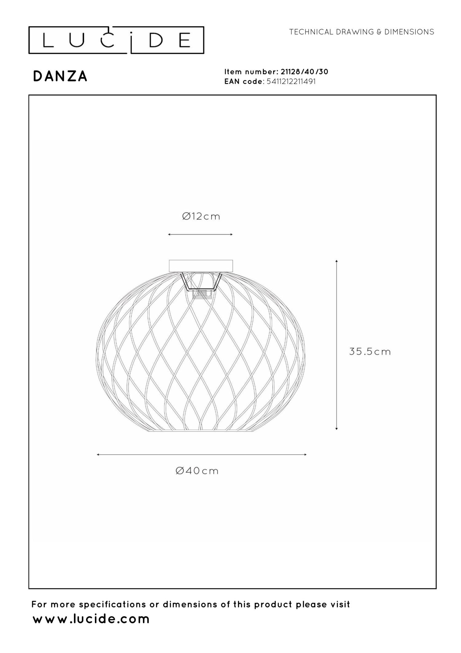 Danza Ceiling Lights - Matt Black/Polished Gold