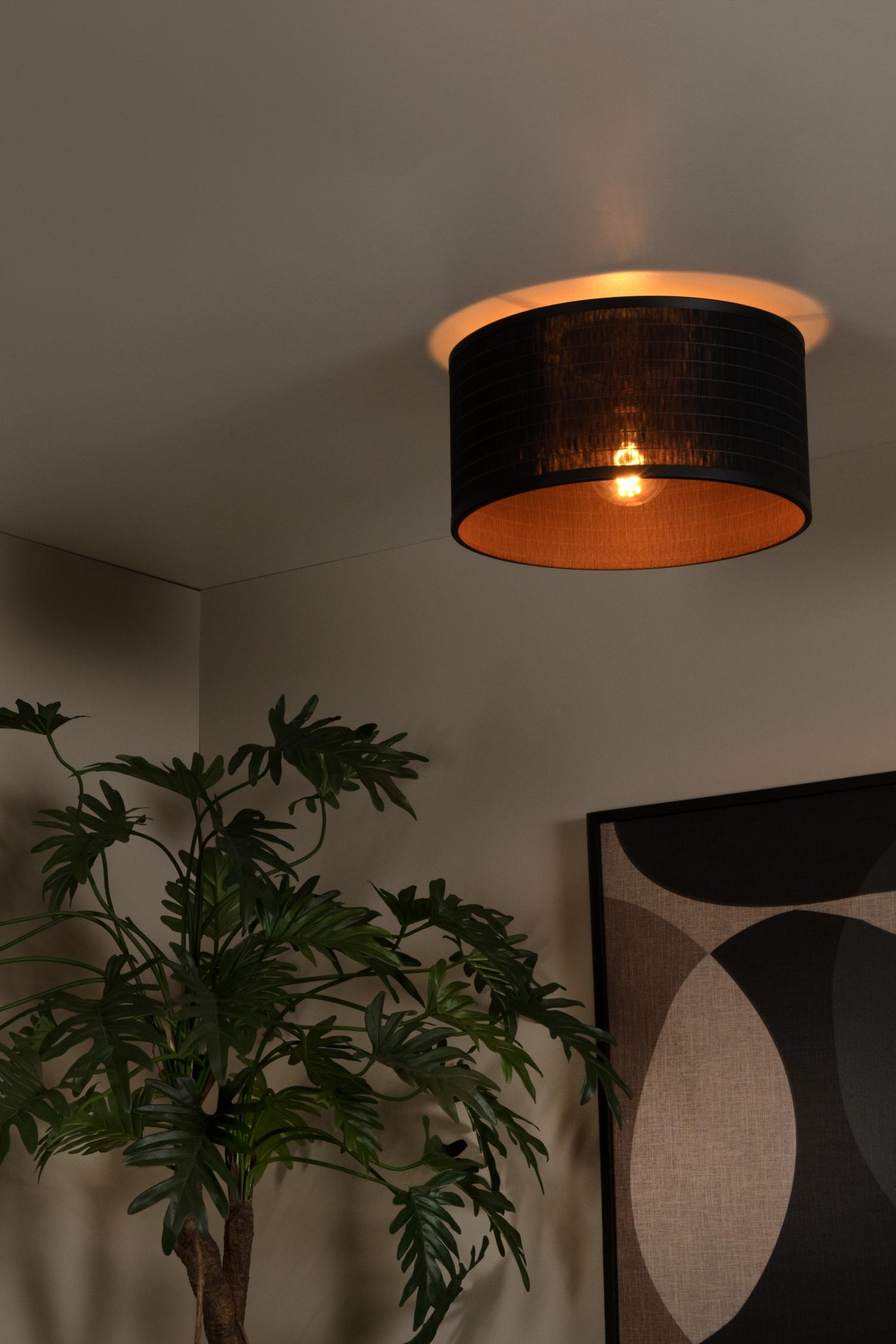 Tagalog Ceiling Lights - Matt Black/Black Rattan