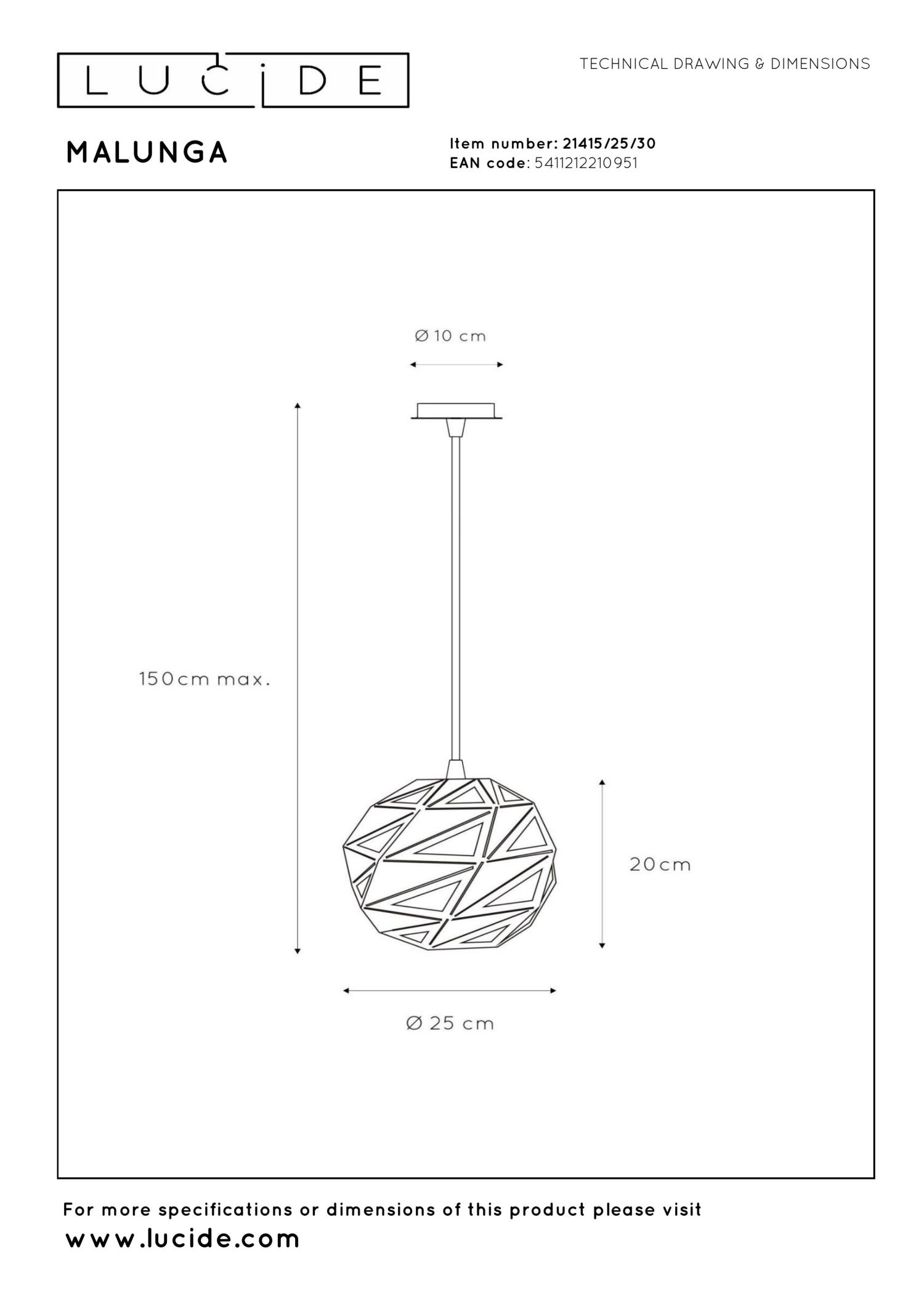 Malunga Ceiling Lights - Matt Black