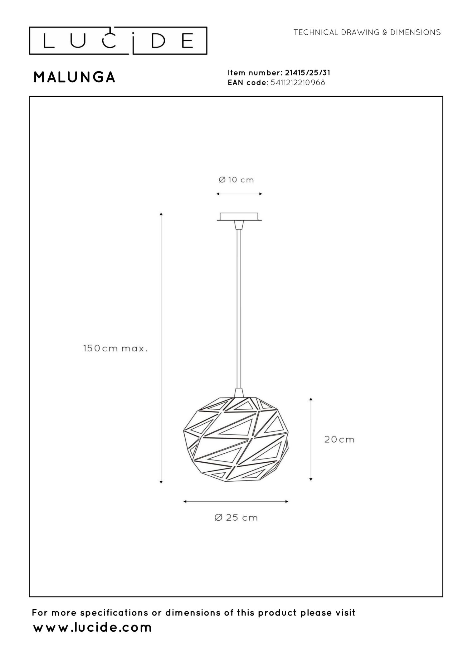 Malunga Ceiling Lights - Matt Black