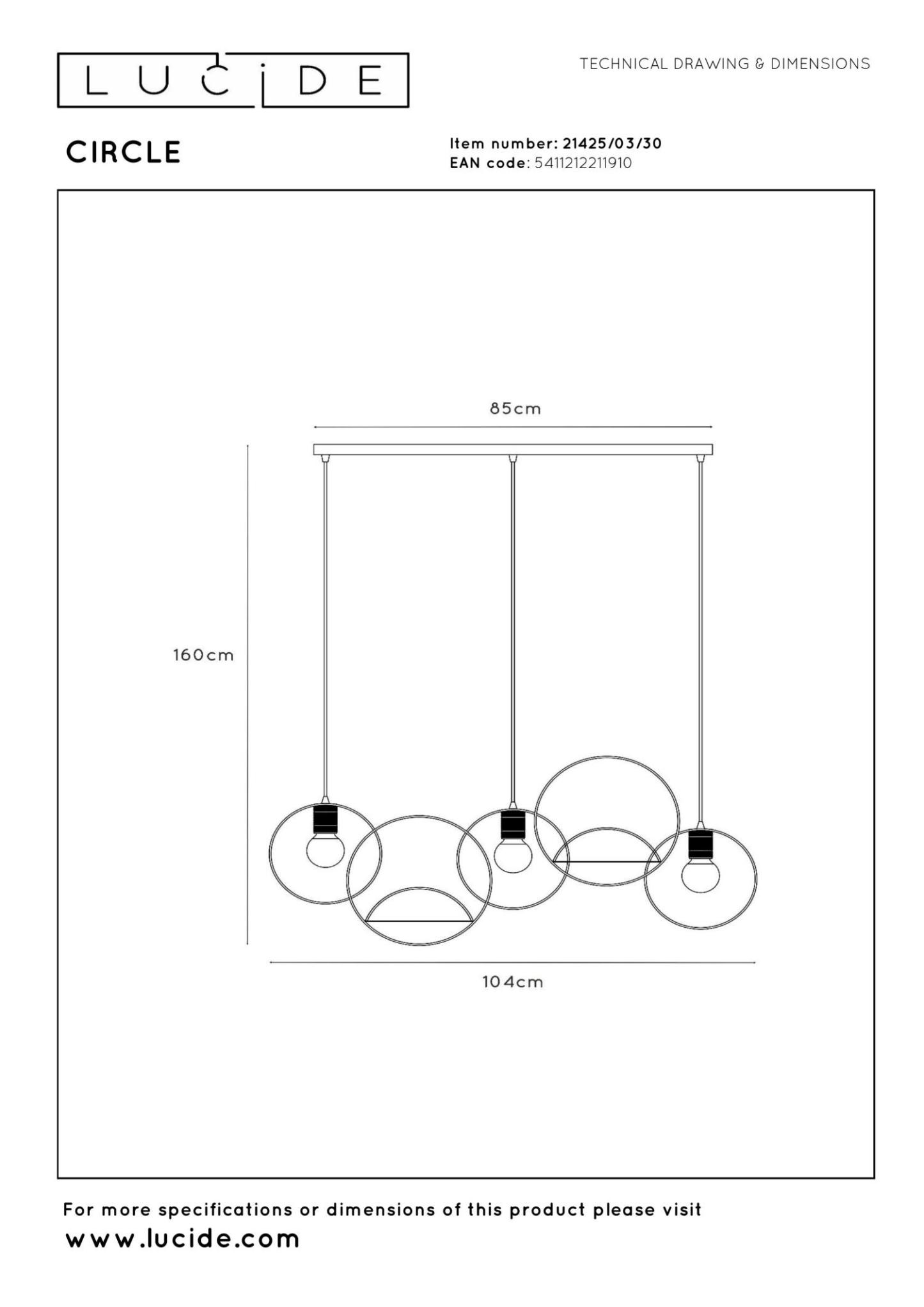 Circle Ceiling Lights - Matt Black