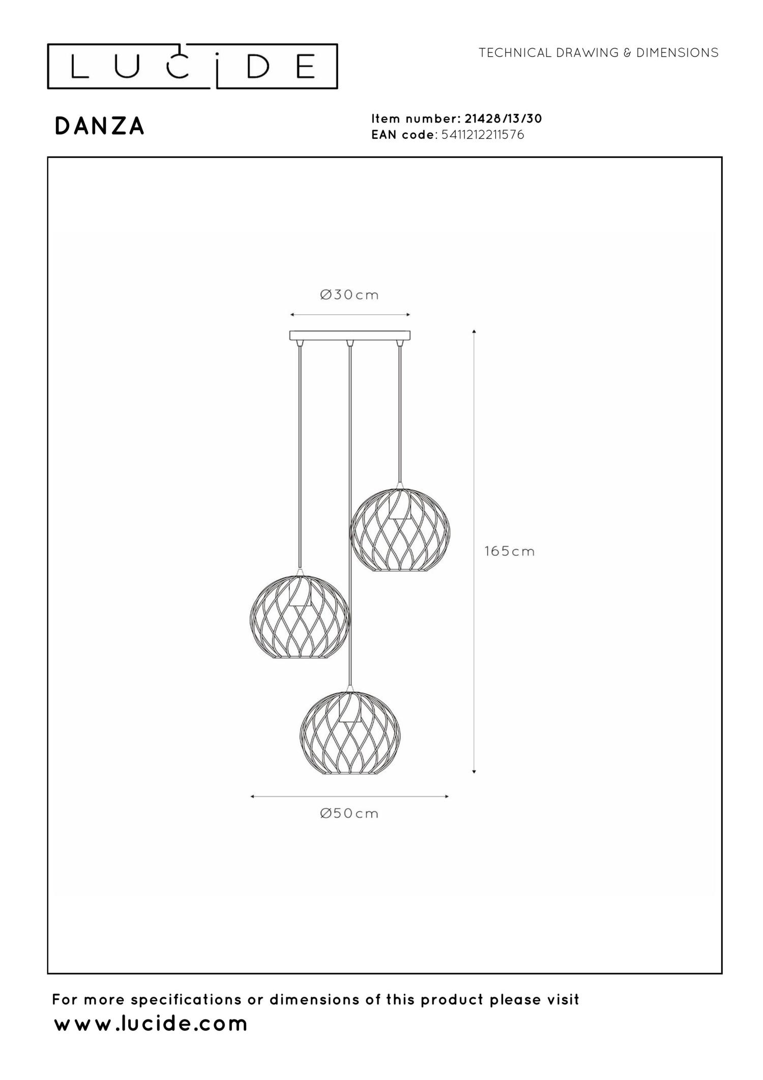 Danza Ceiling Lights - Matt Black/Polished Gold