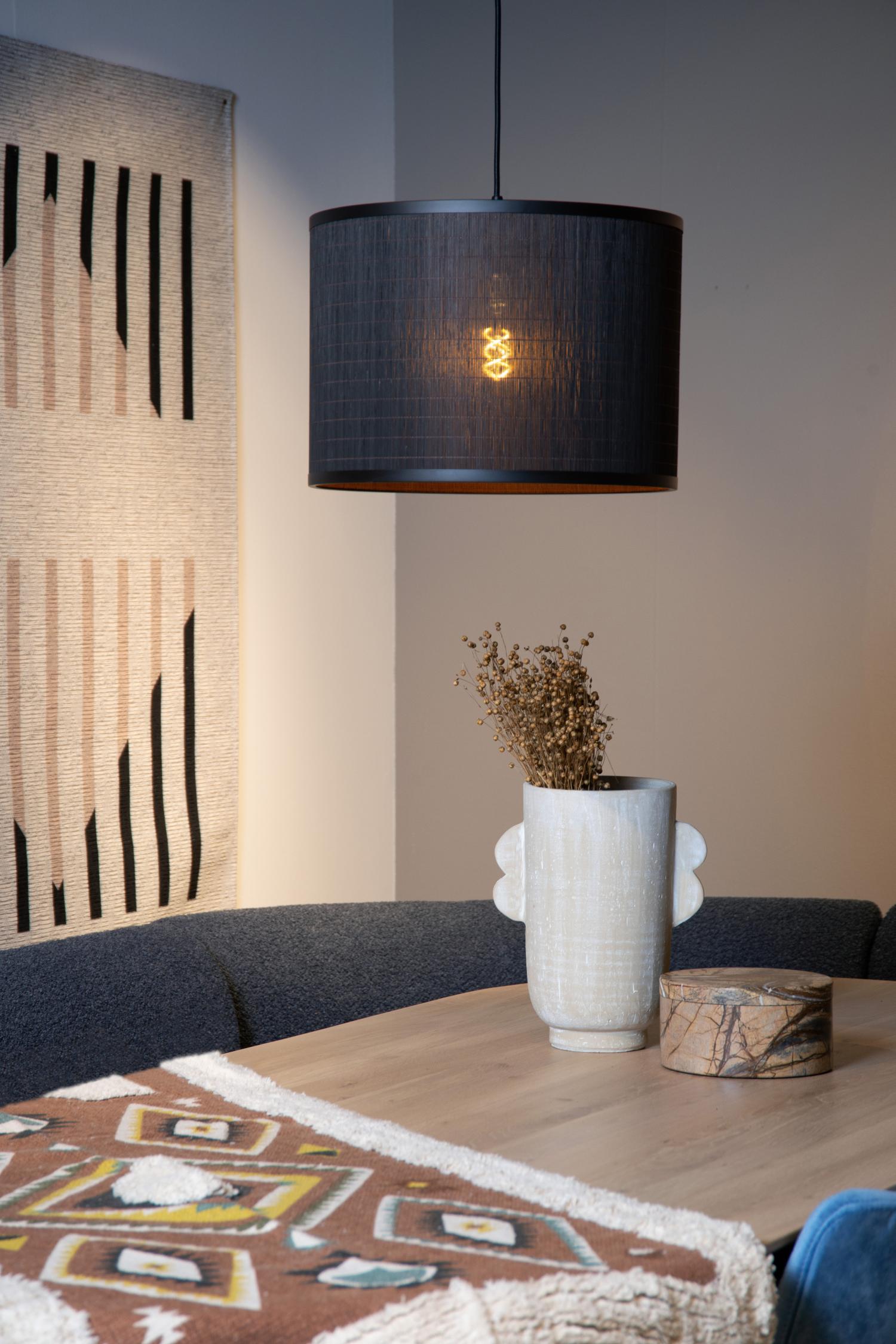 Tagalog Ceiling Lights - Matt Black/Black Rattan