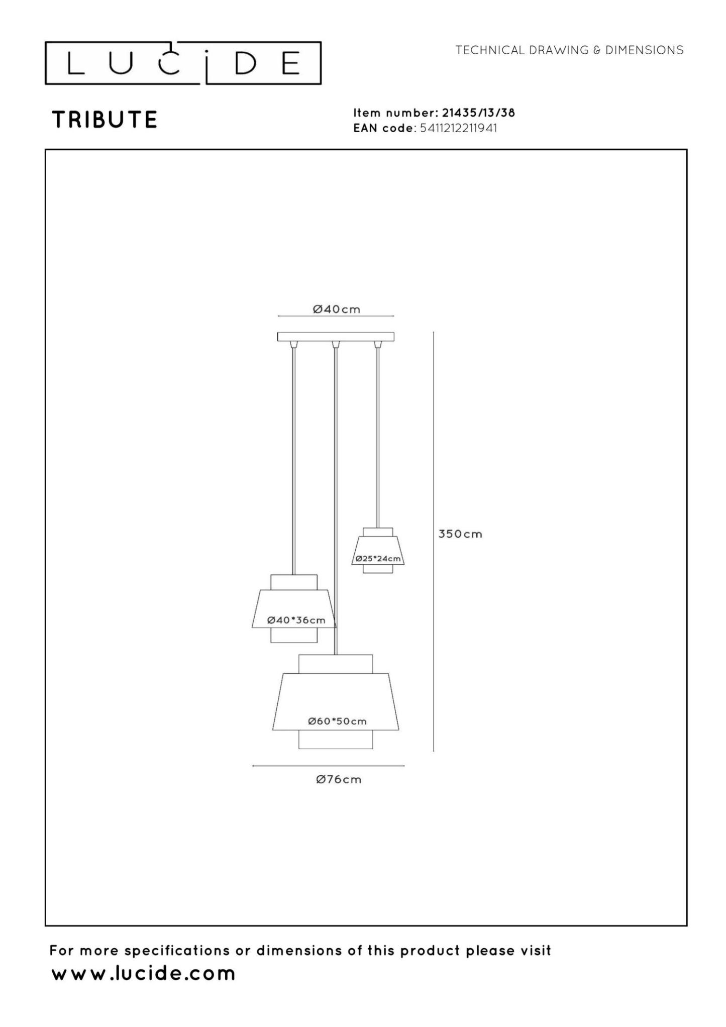 Tribute Ceiling Lights - Matt Black/Cream