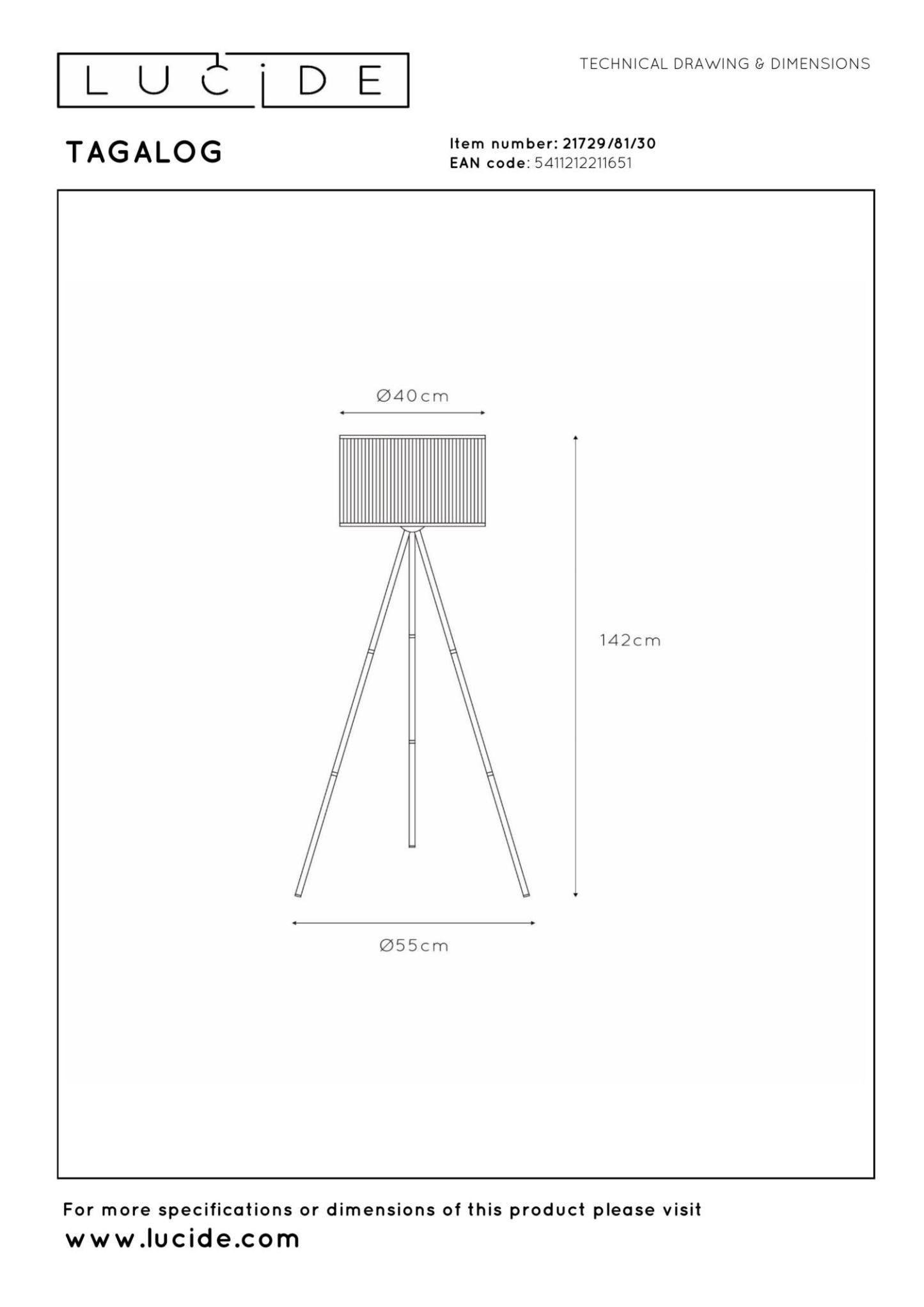 Tagalog Floor Lamp - Matt Black/Black Rattan