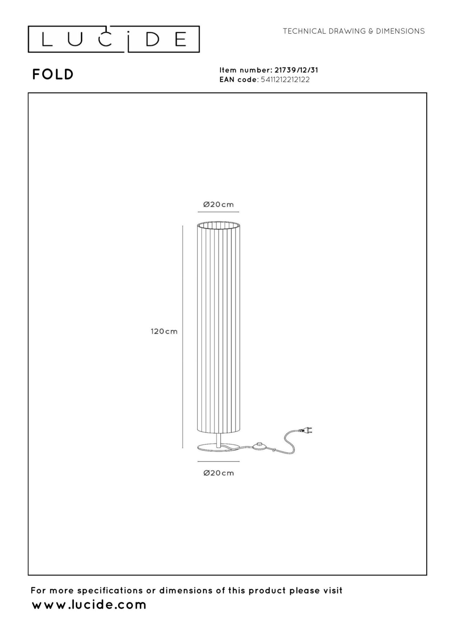 Fold Floor Lamp - Rust Brown/Matt White