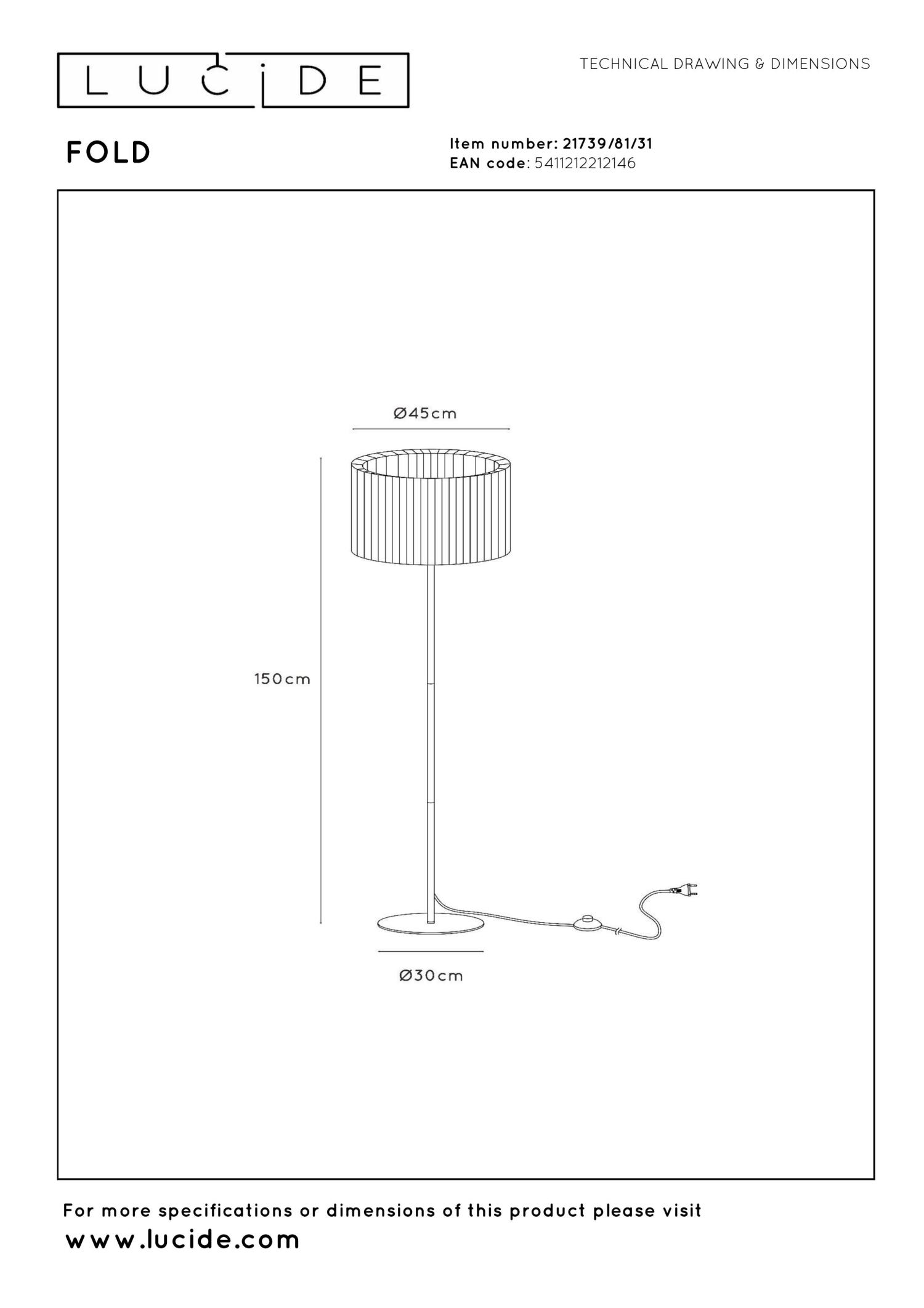Fold Floor Lamp - Matt Black/Matt White
