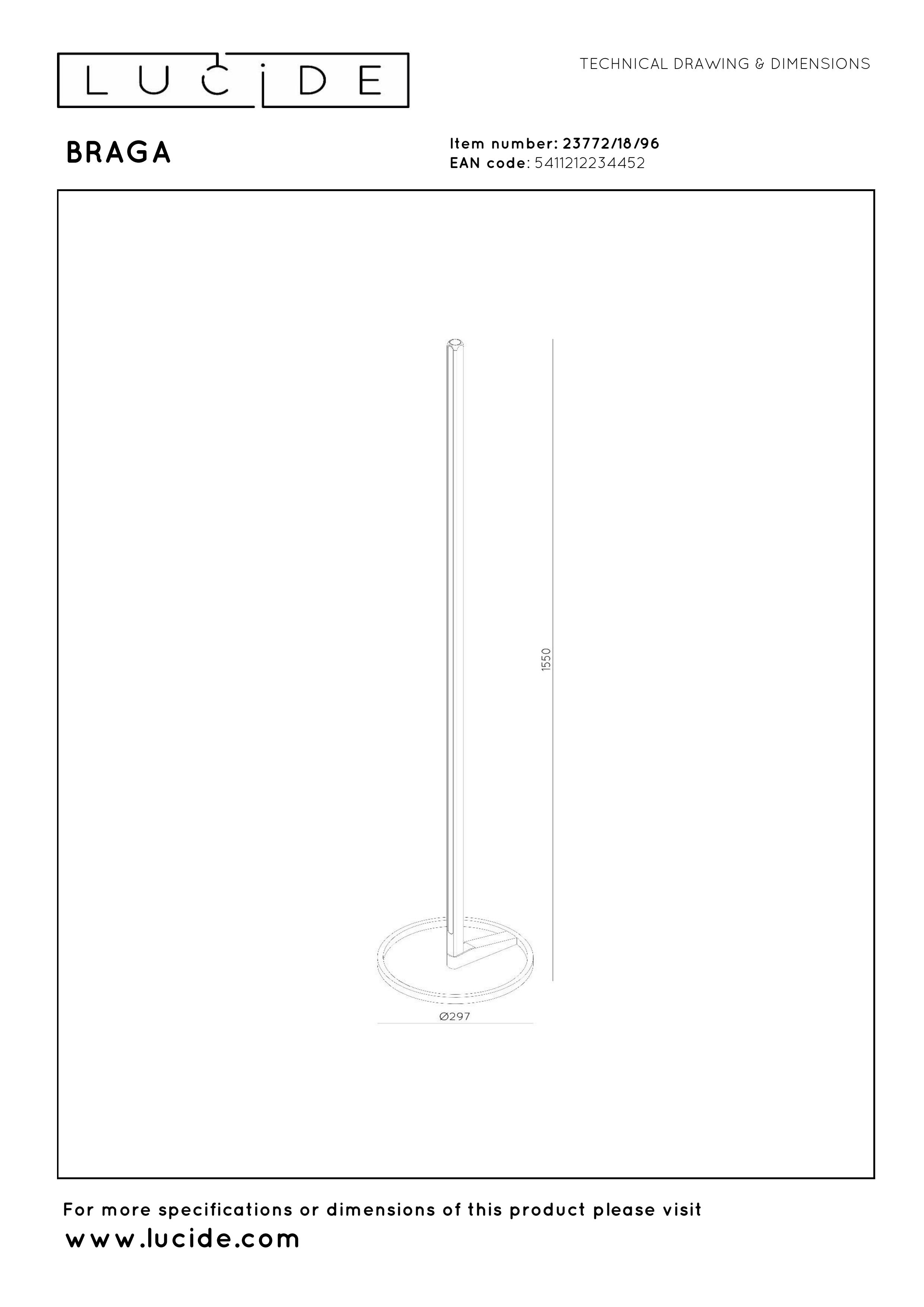 Braga Floor Lamp - Coffee/Opal