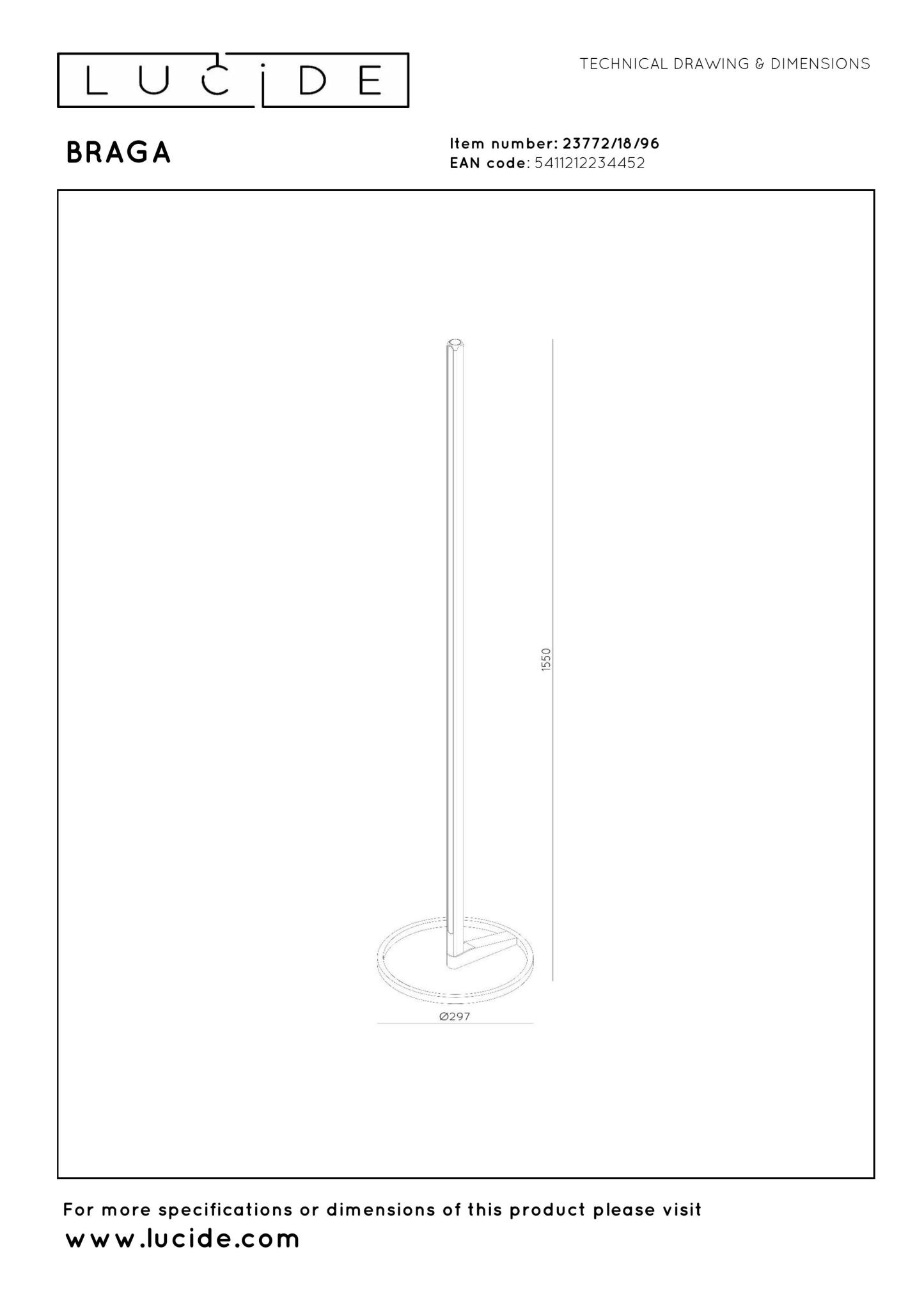 Braga Floor Lamp - Coffee/Opal