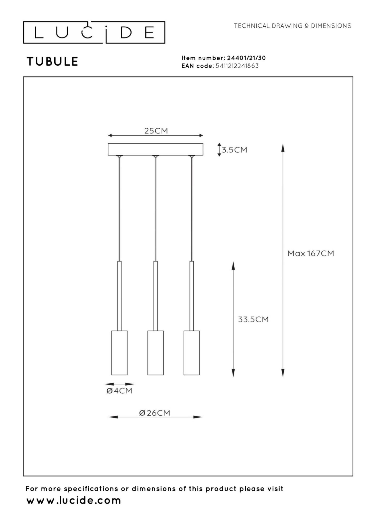 Tubule Ceiling Lights - Matt Black