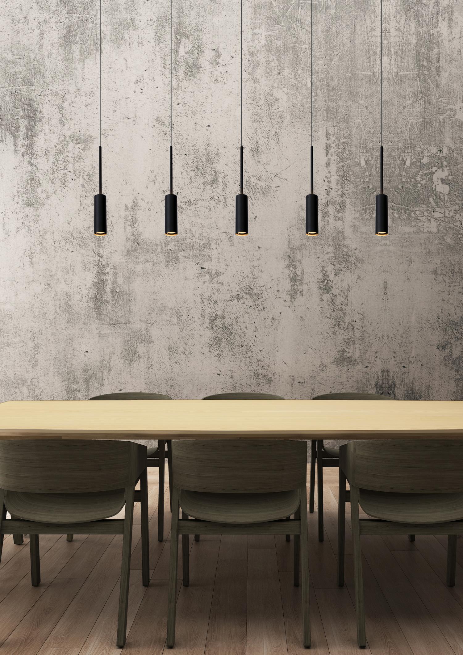 Tubule Ceiling Lights - Matt Black
