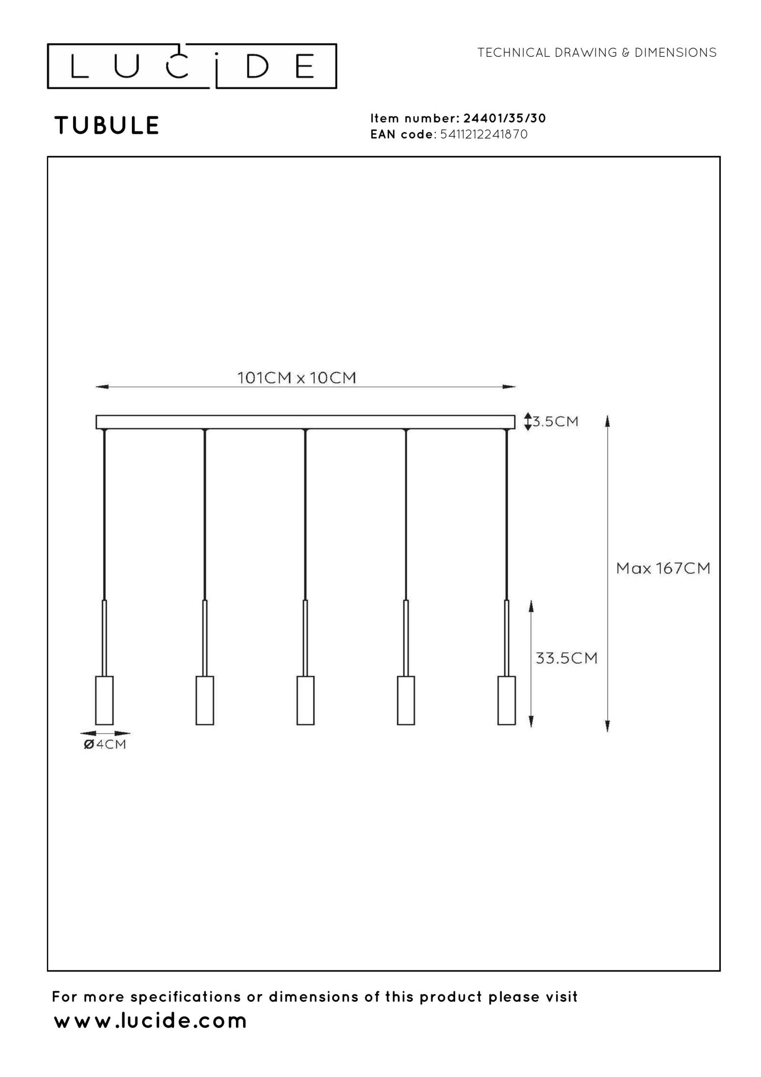 Tubule Ceiling Lights - Matt Black
