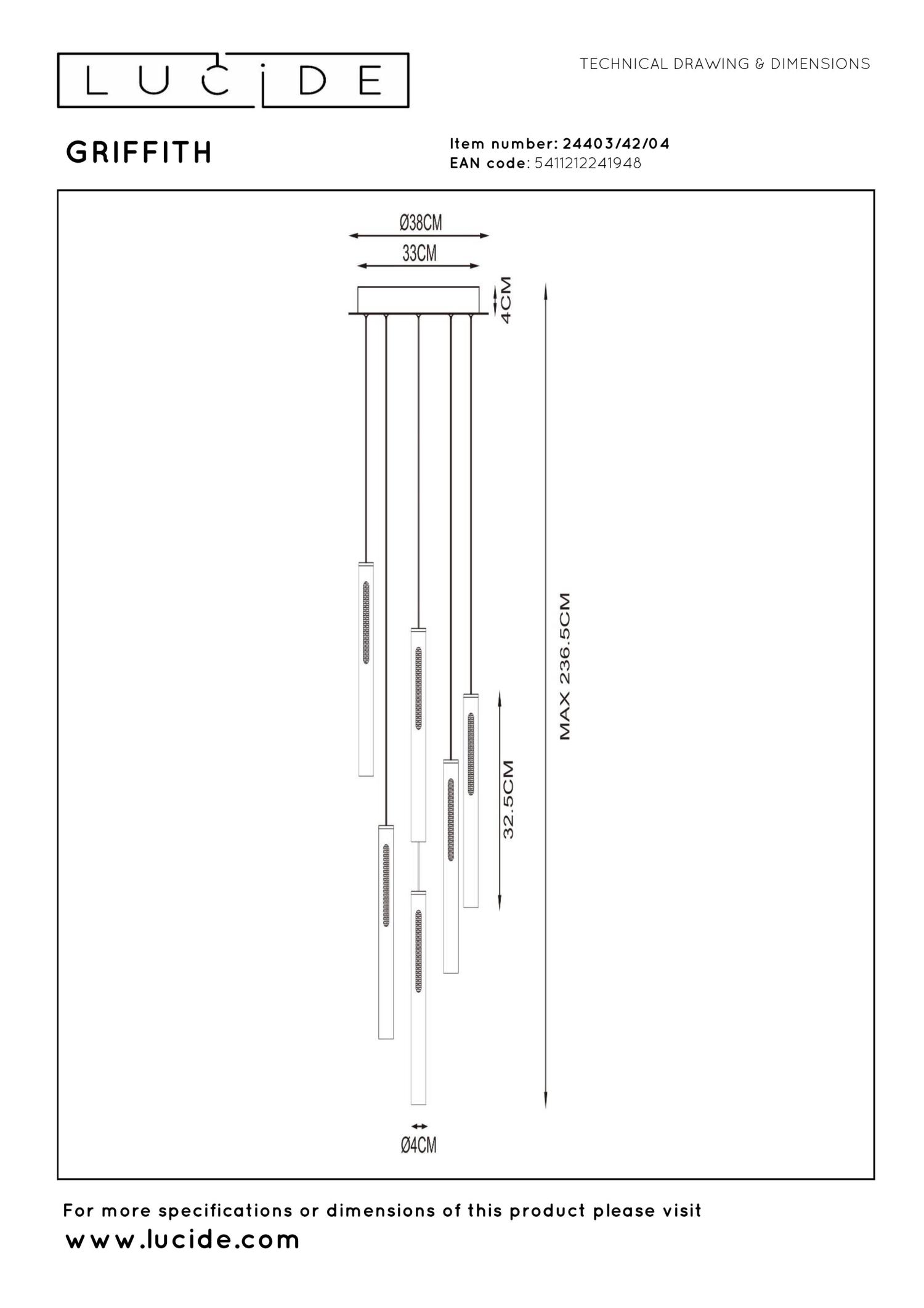Griffith Ceiling Lights - Matt Bronze/Opal