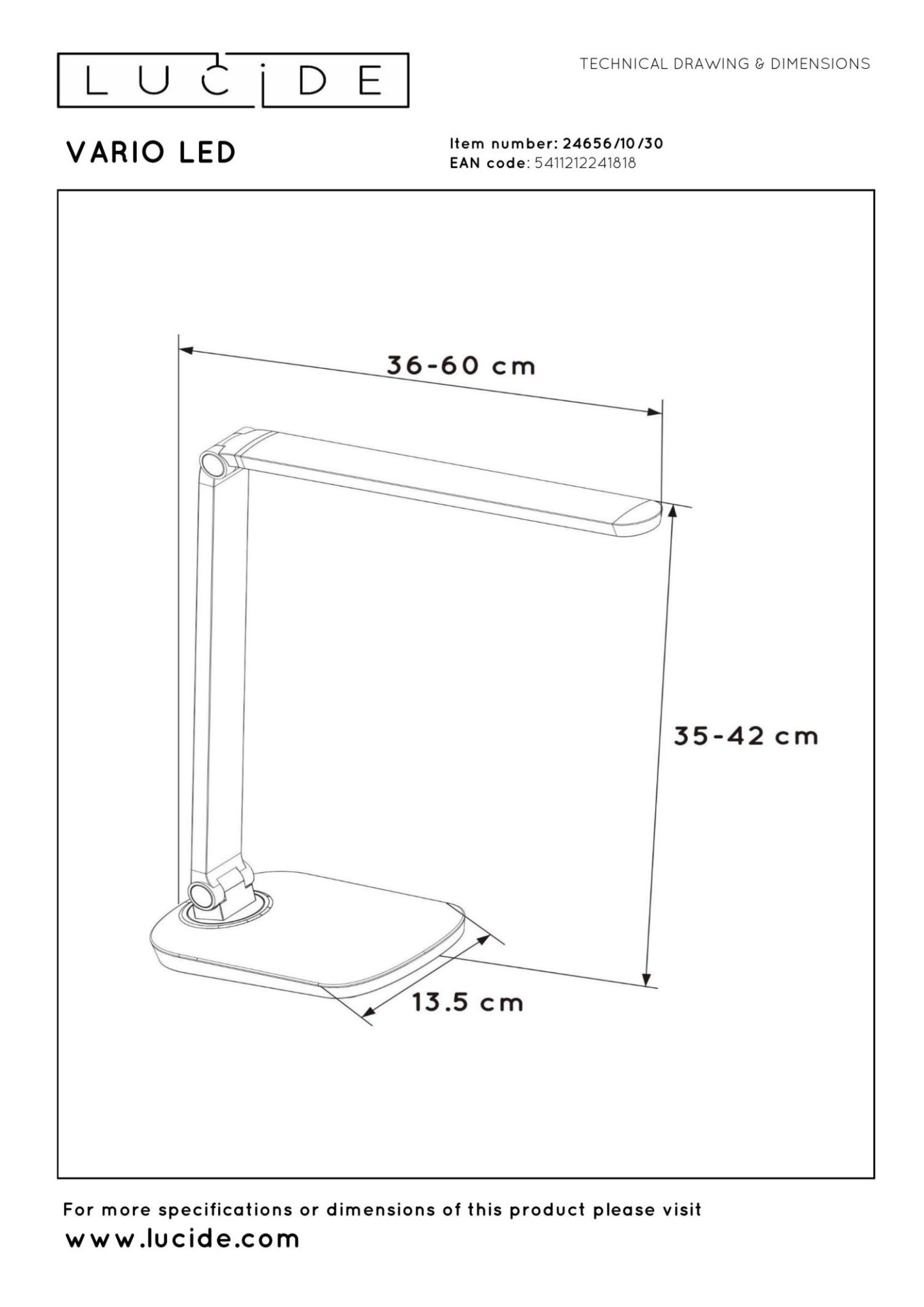 Vario Table Lamp - Matt Black/Opal