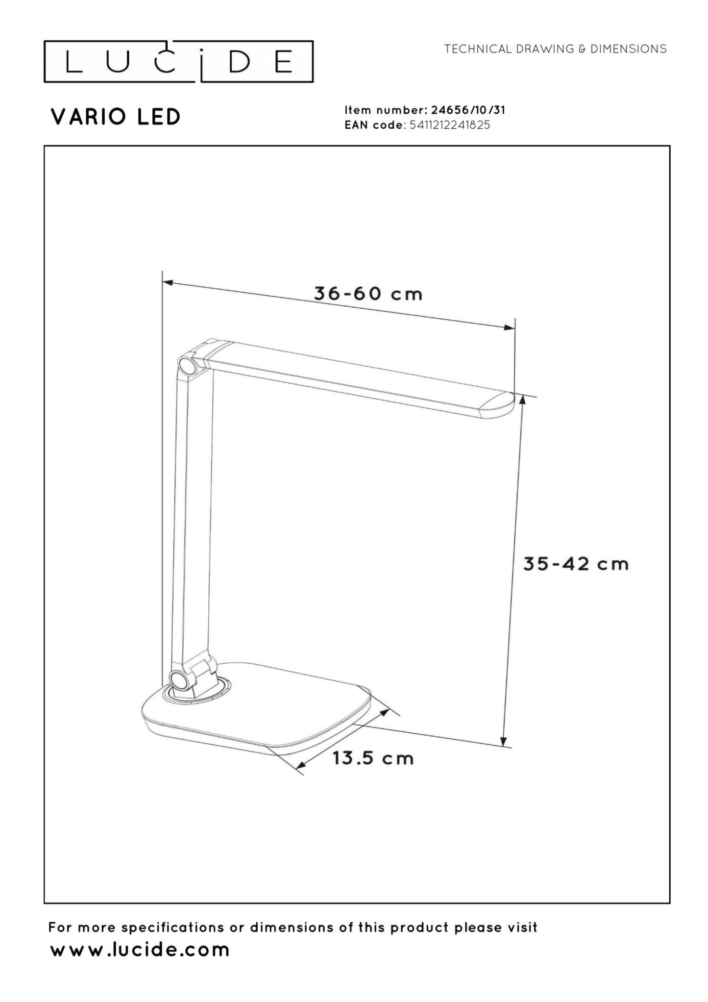 Vario Table Lamp - Matt Black/Opal