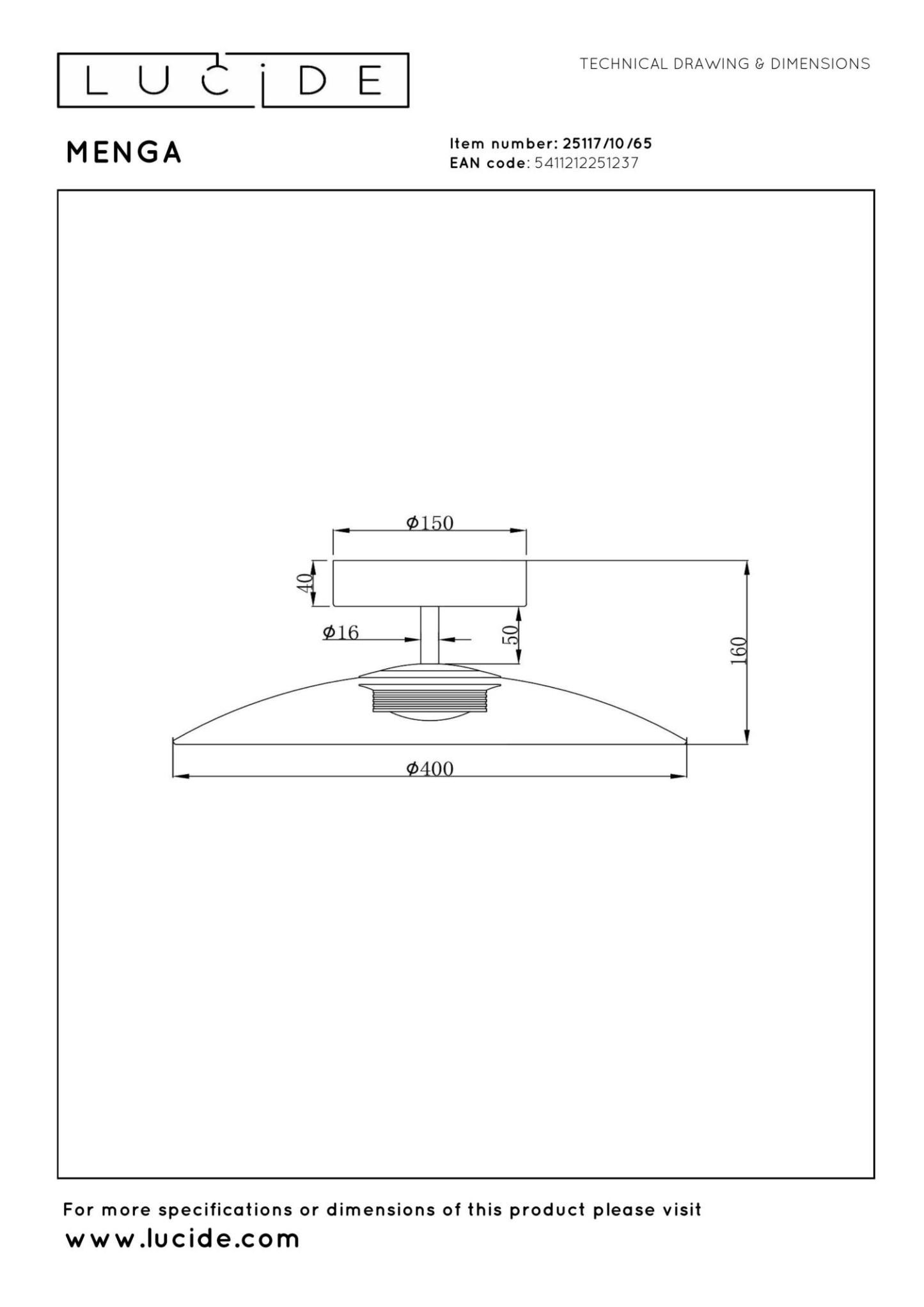 Menga Ceiling Lights - Matt Black/Opal