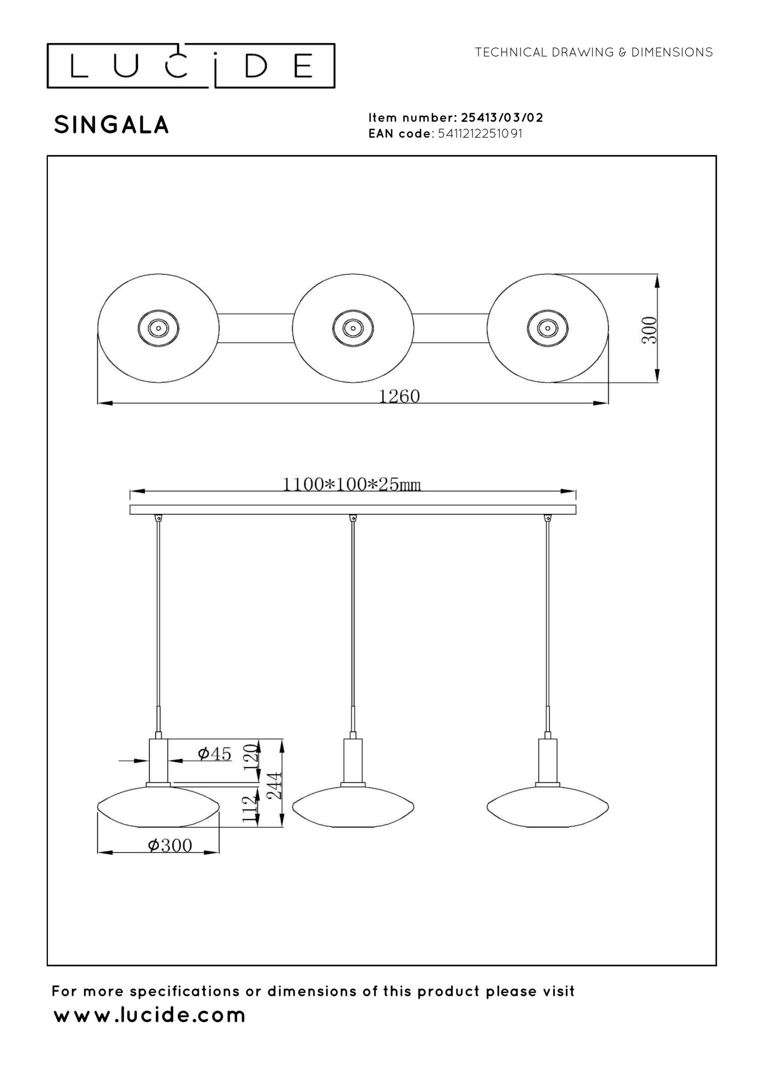 Singala Ceiling Lights - Matt Black/Opal