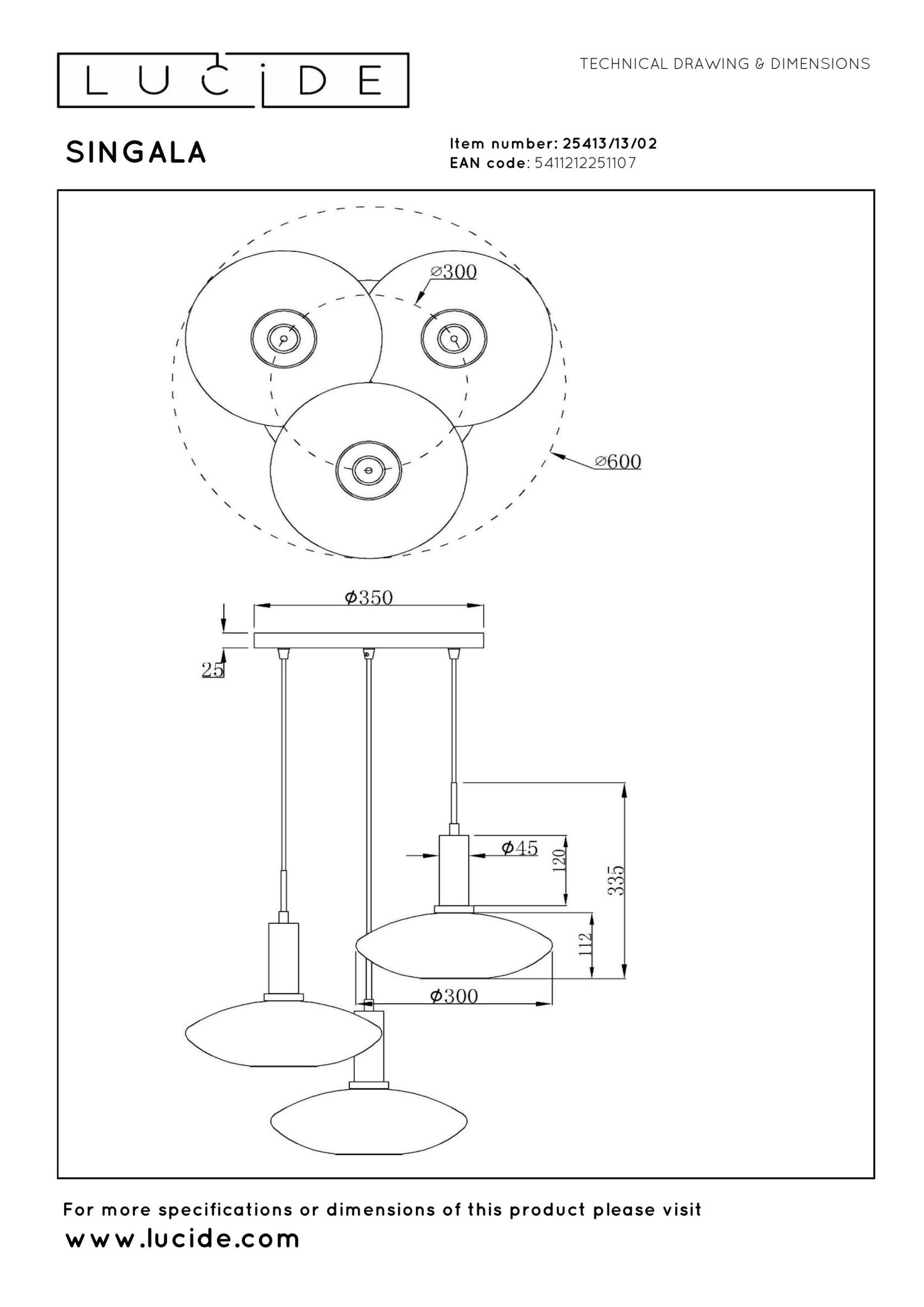 Singala Ceiling Lights - Matt Black/Opal