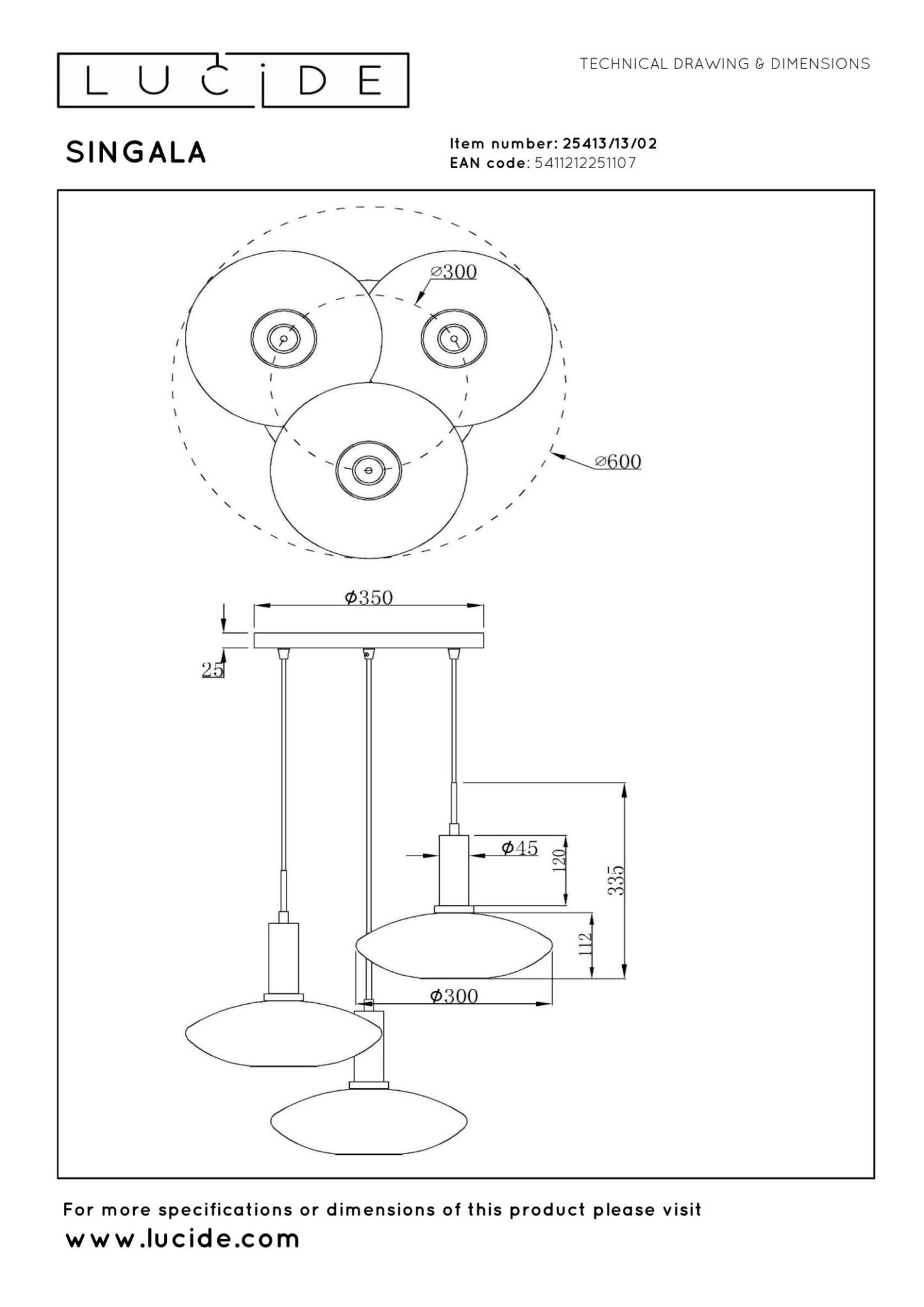 Singala Ceiling Lights - Matt Black/Opal