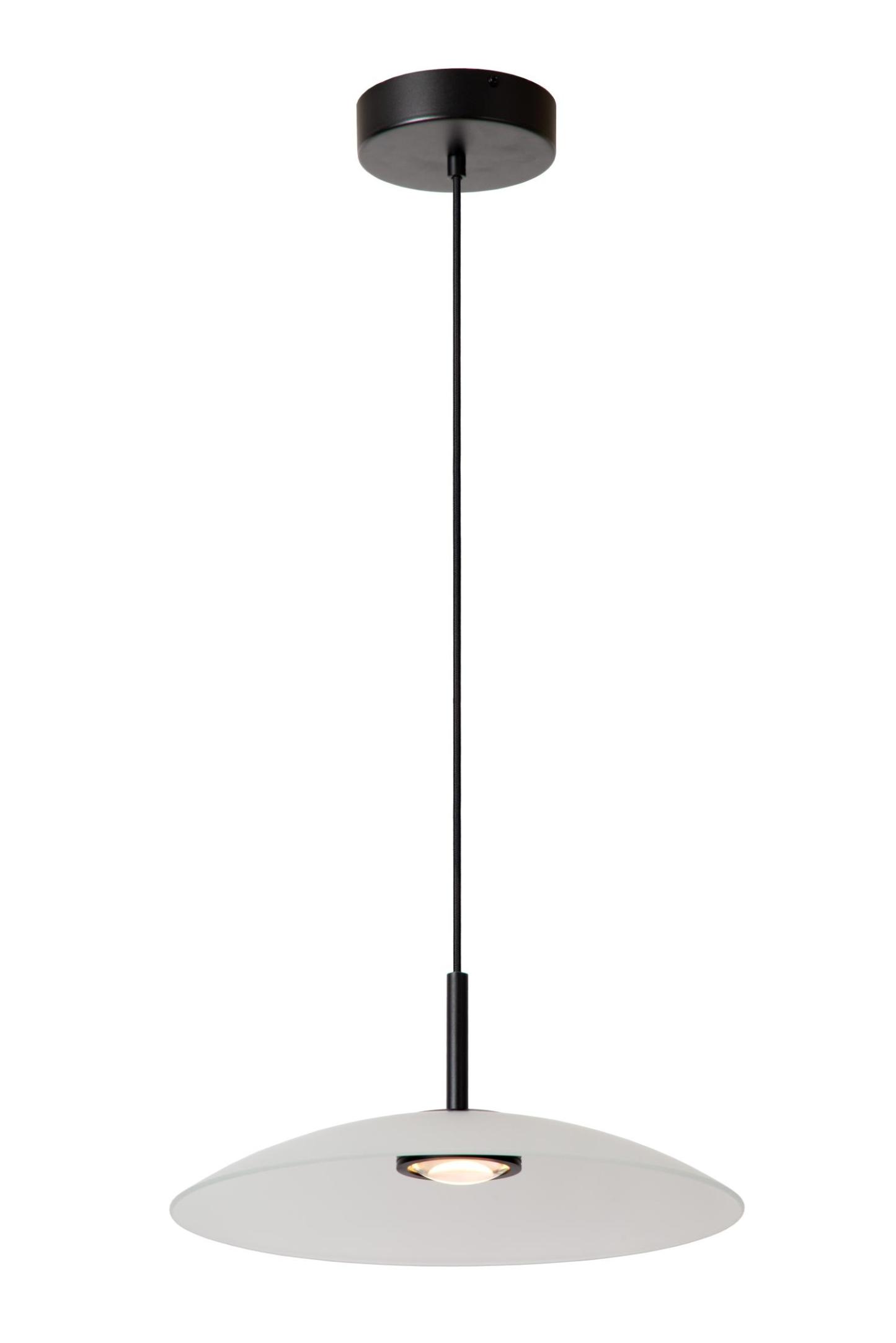 Menga Ceiling Lights - Matt Black/Opal - 400mm Diameter
