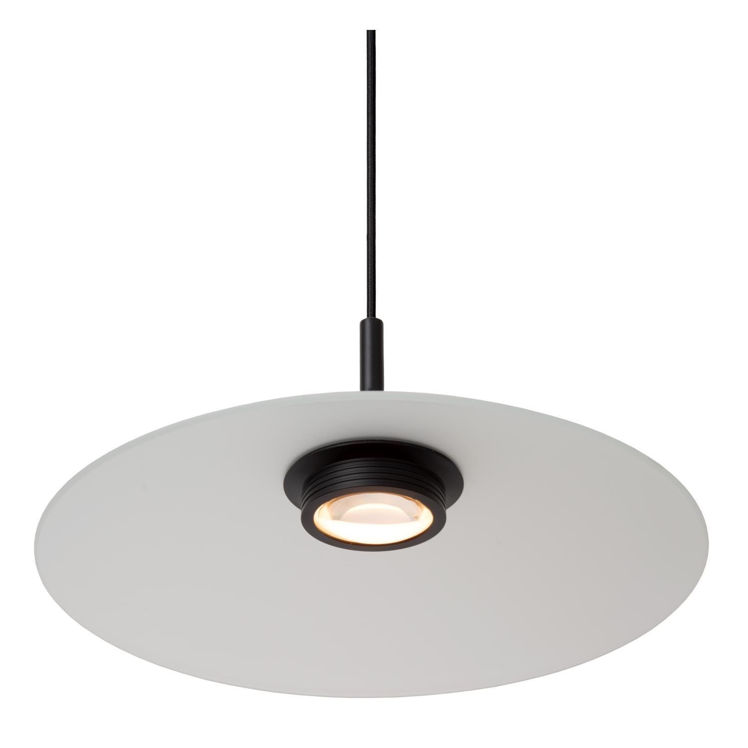 Menga Ceiling Lights - Matt Black/Opal - 400mm Diameter