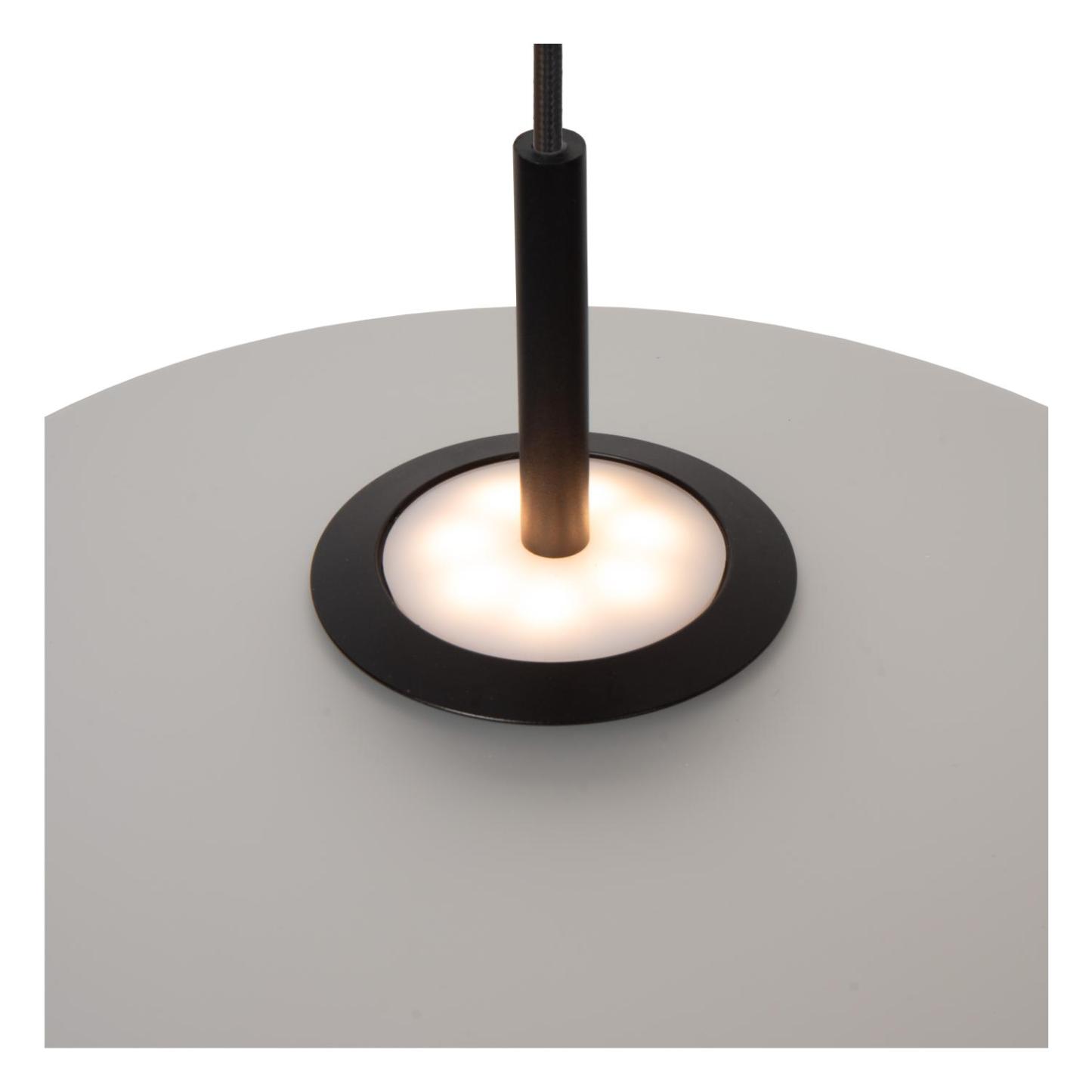 Menga Ceiling Lights - Matt Black/Opal - 400mm Diameter