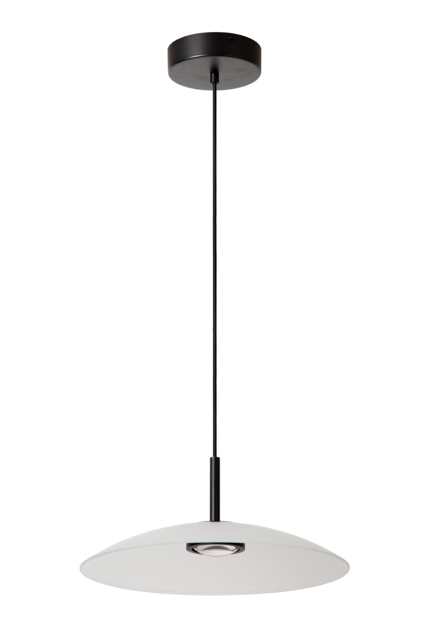 Menga Ceiling Lights - Matt Black/Opal - 400mm Diameter