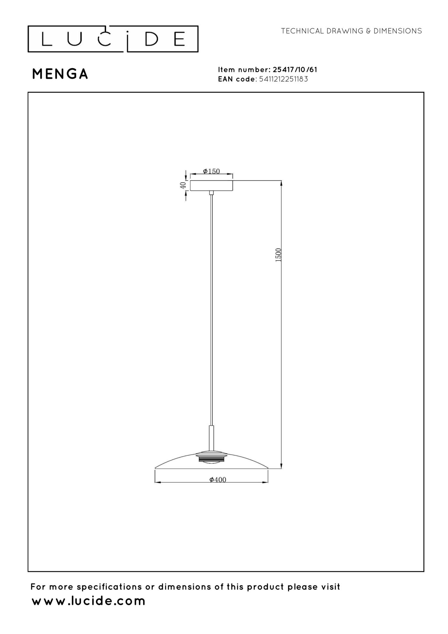 Menga Ceiling Lights - Matt Black/Opal - 400mm Diameter